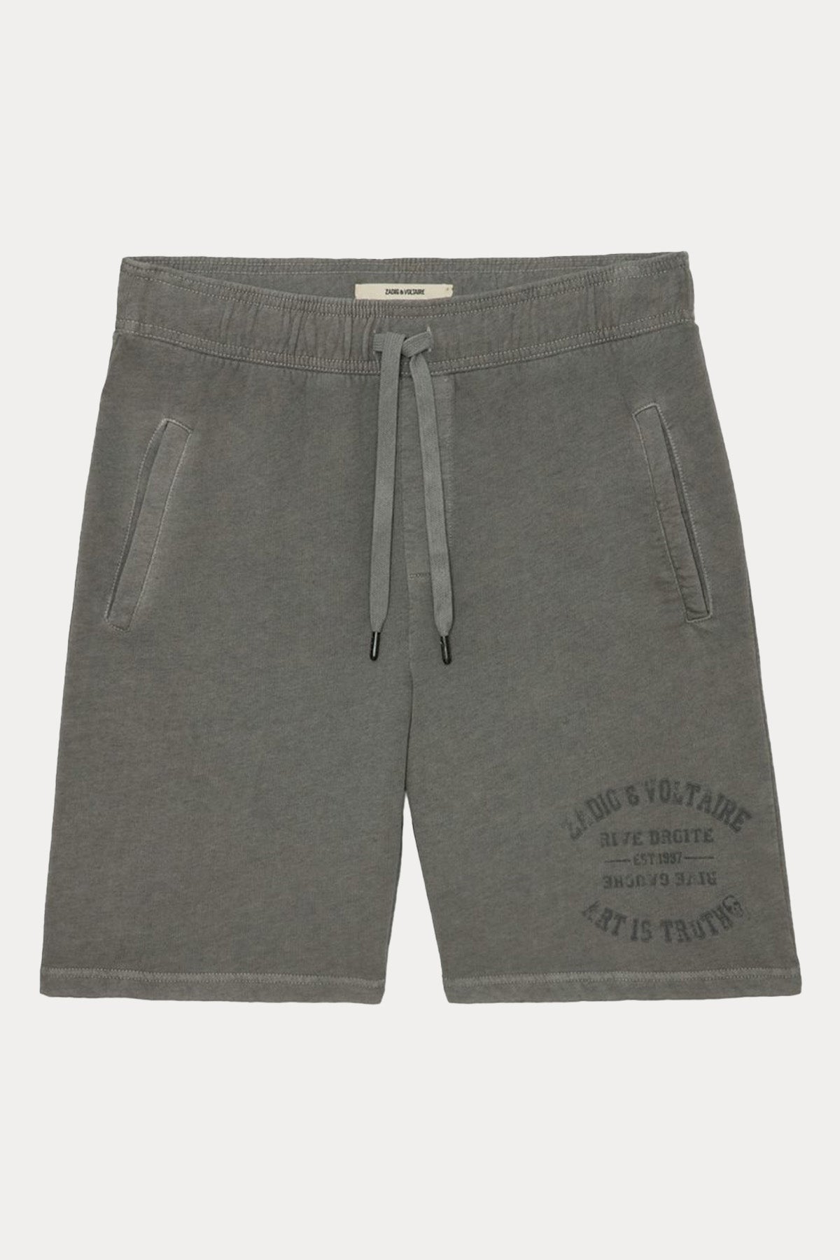 Zadig & Voltaire Logolu Beli Lastikli Penye Şort