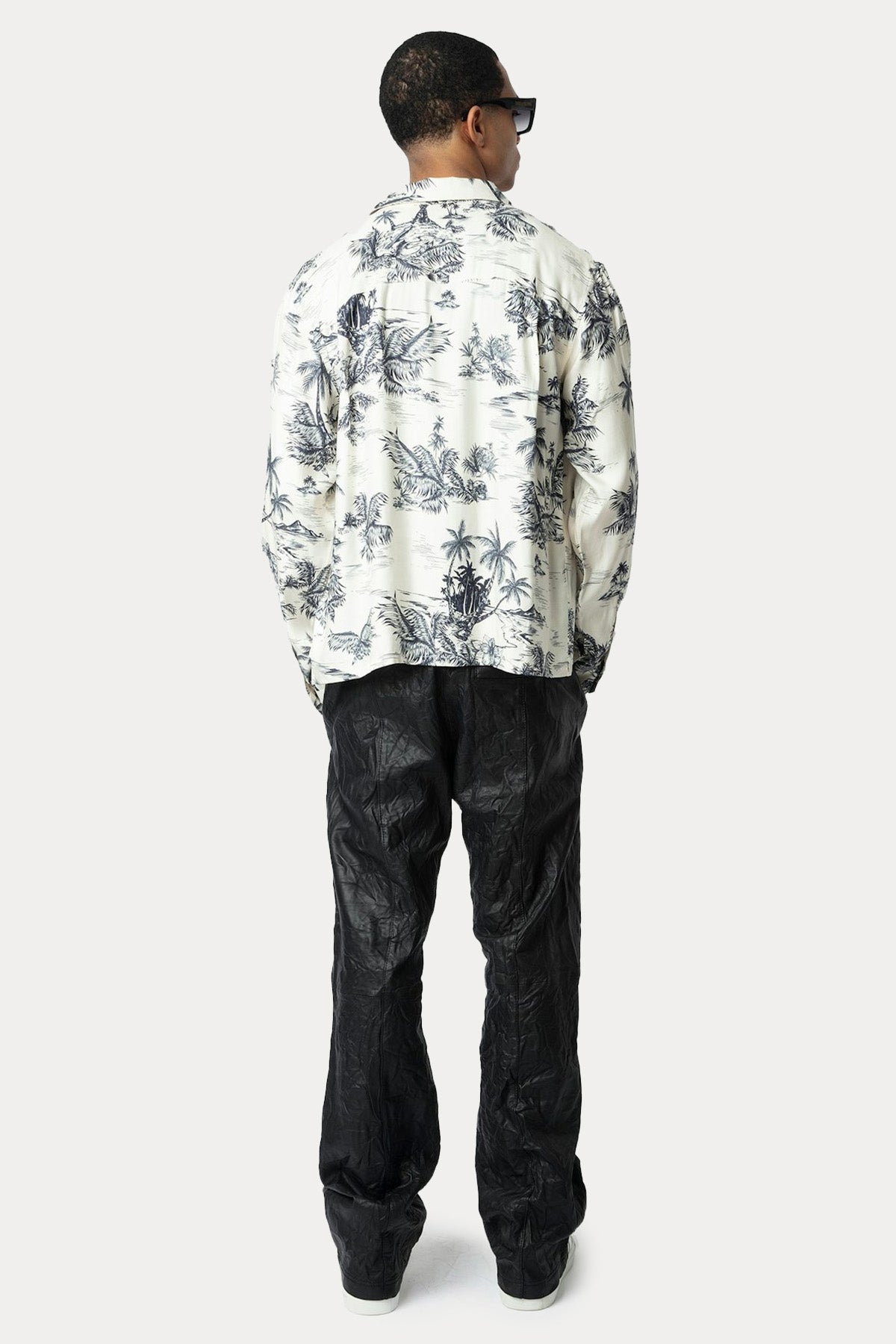 Zadig & Voltaire Fermuarlı Palmiye Temalı İnce Kumaş Gömlek