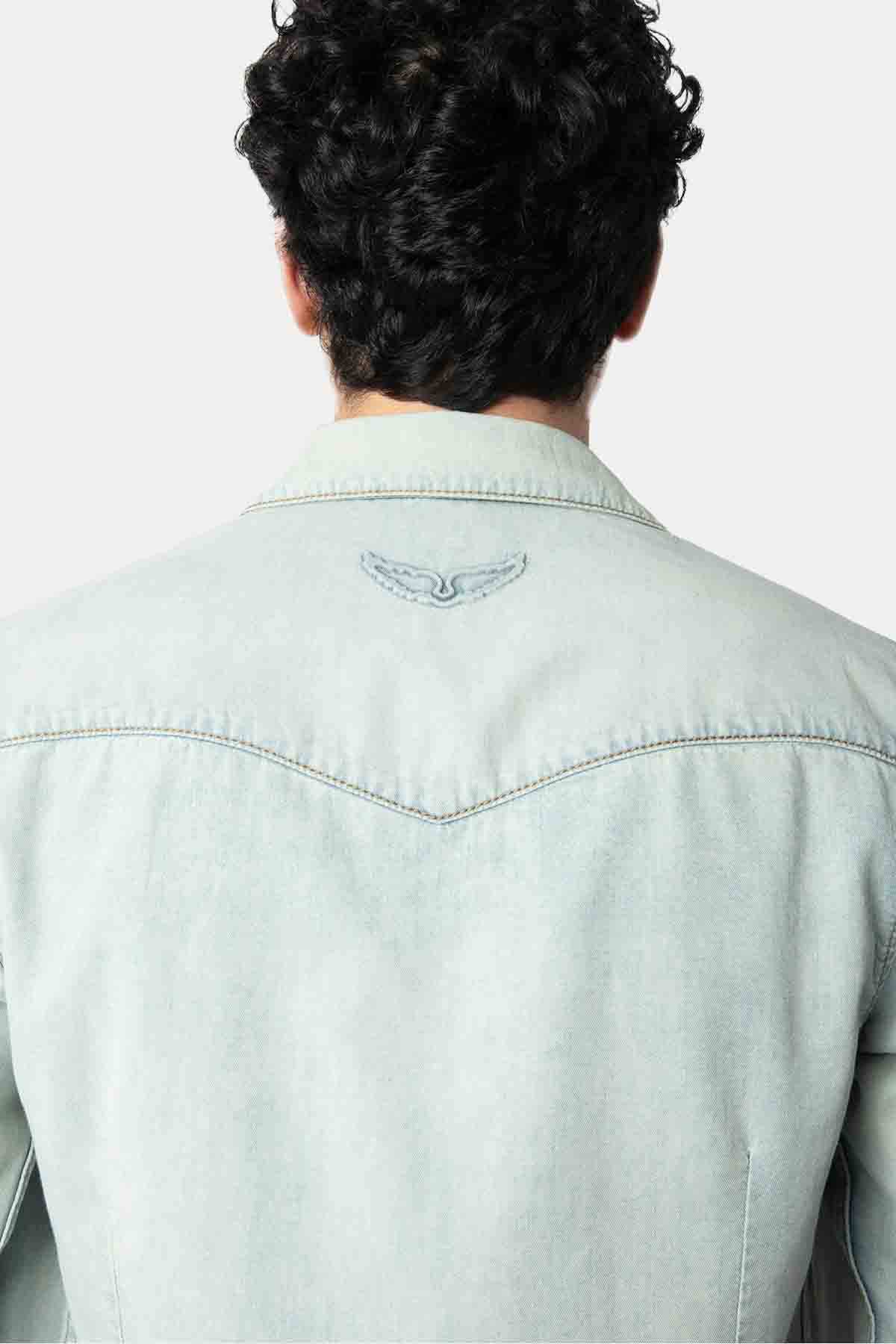 Zadig & Voltaire Regular Fit Yıkamalı Denim Gömlek