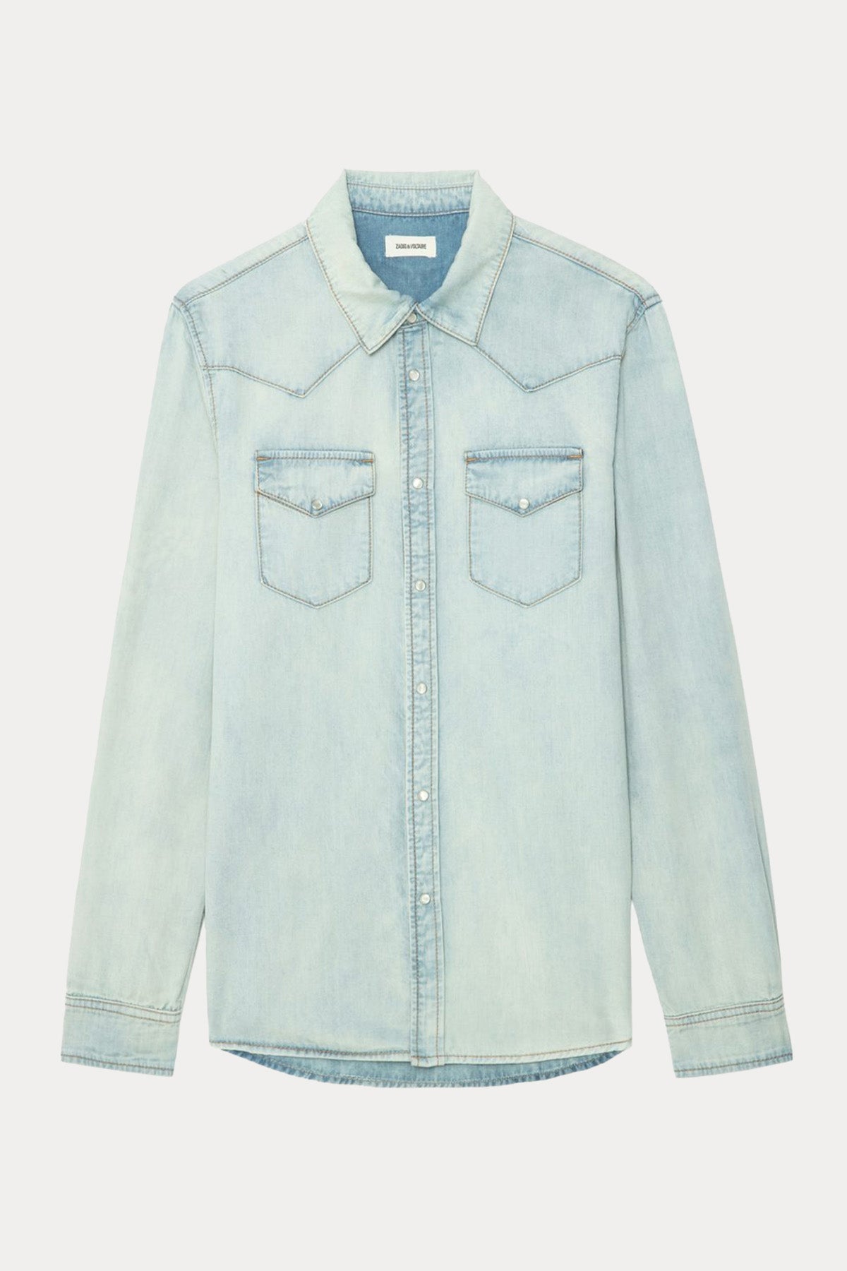 Zadig & Voltaire Regular Fit Yıkamalı Denim Gömlek