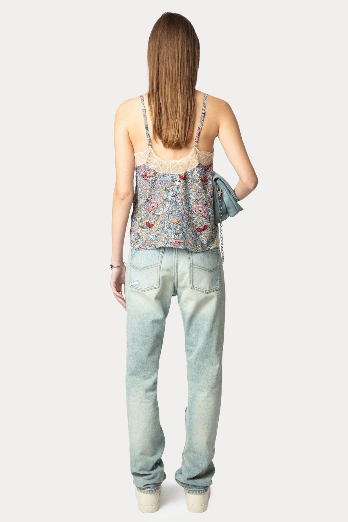 Zadig & Voltaire Desenli Dantel Nakış Askılı Bluz