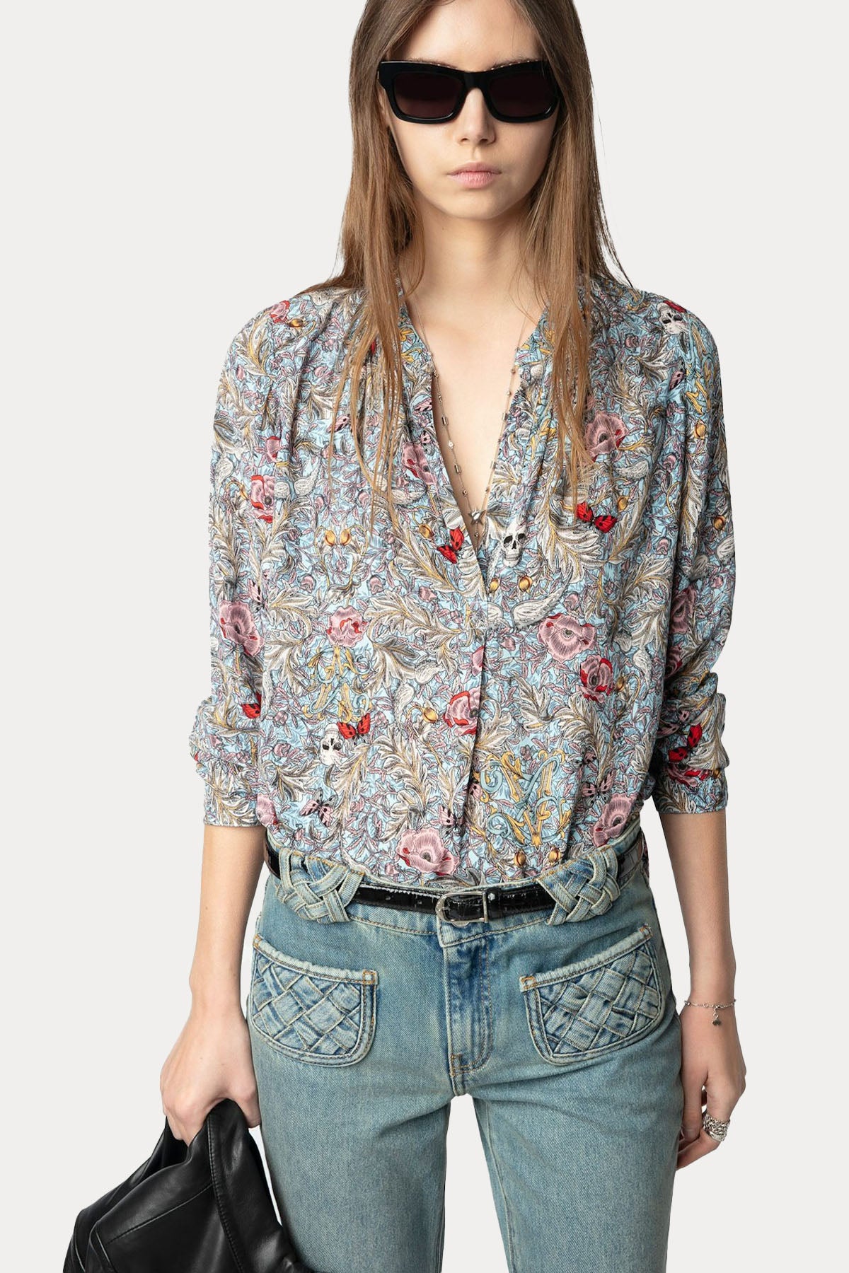 Zadig & Voltaire Hakim V Yaka Desenli Bluz