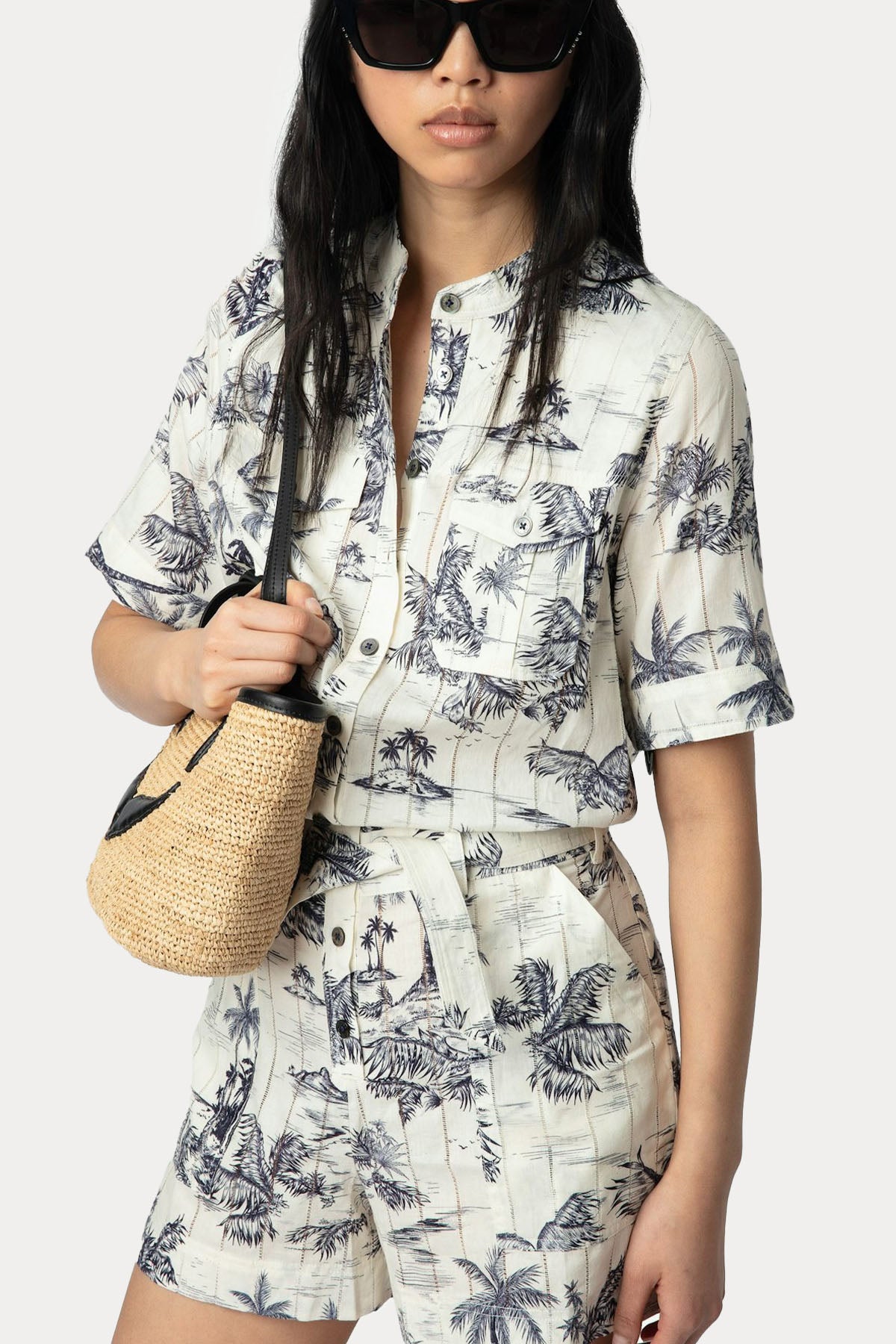 Zadig & Voltaire Palmiye Temalı Kemerli Tulum