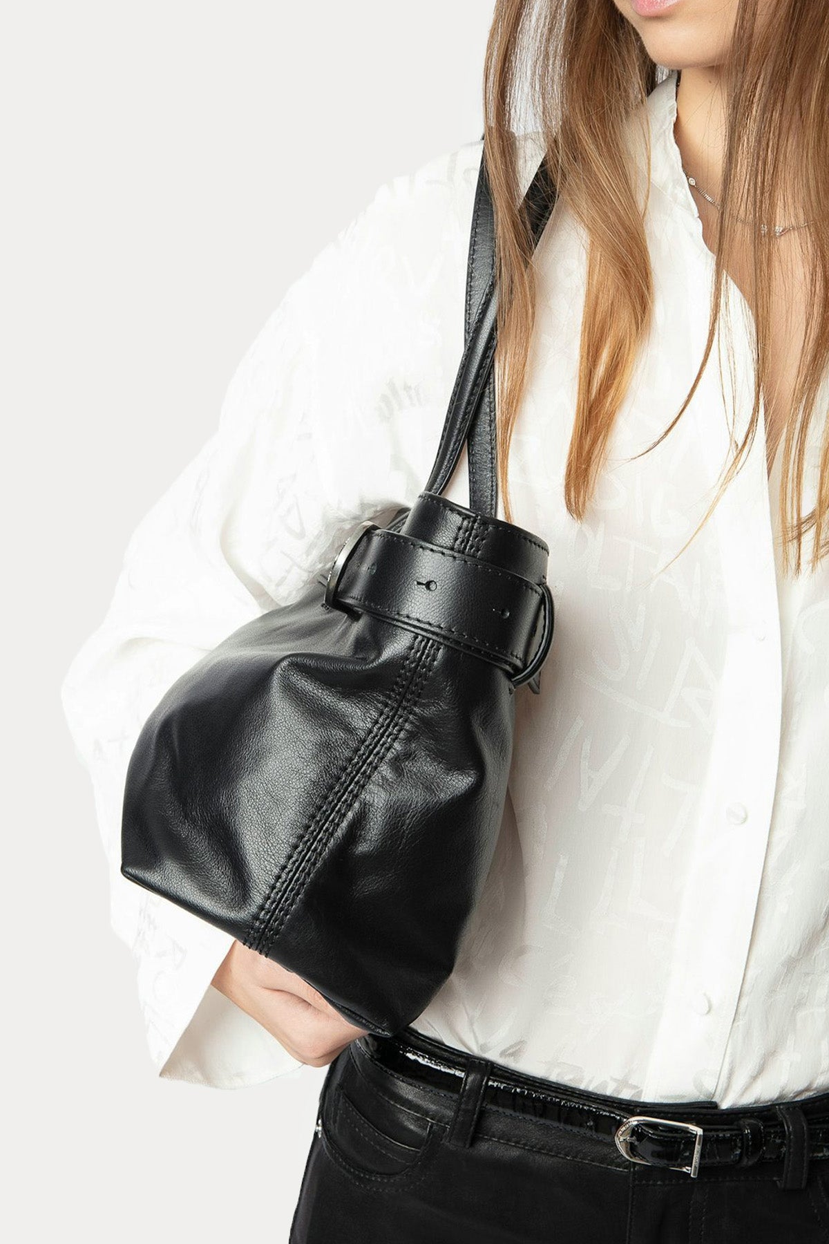 Zadig & Voltaire Hakim Yaka Logo Desenli İpek Gömlek