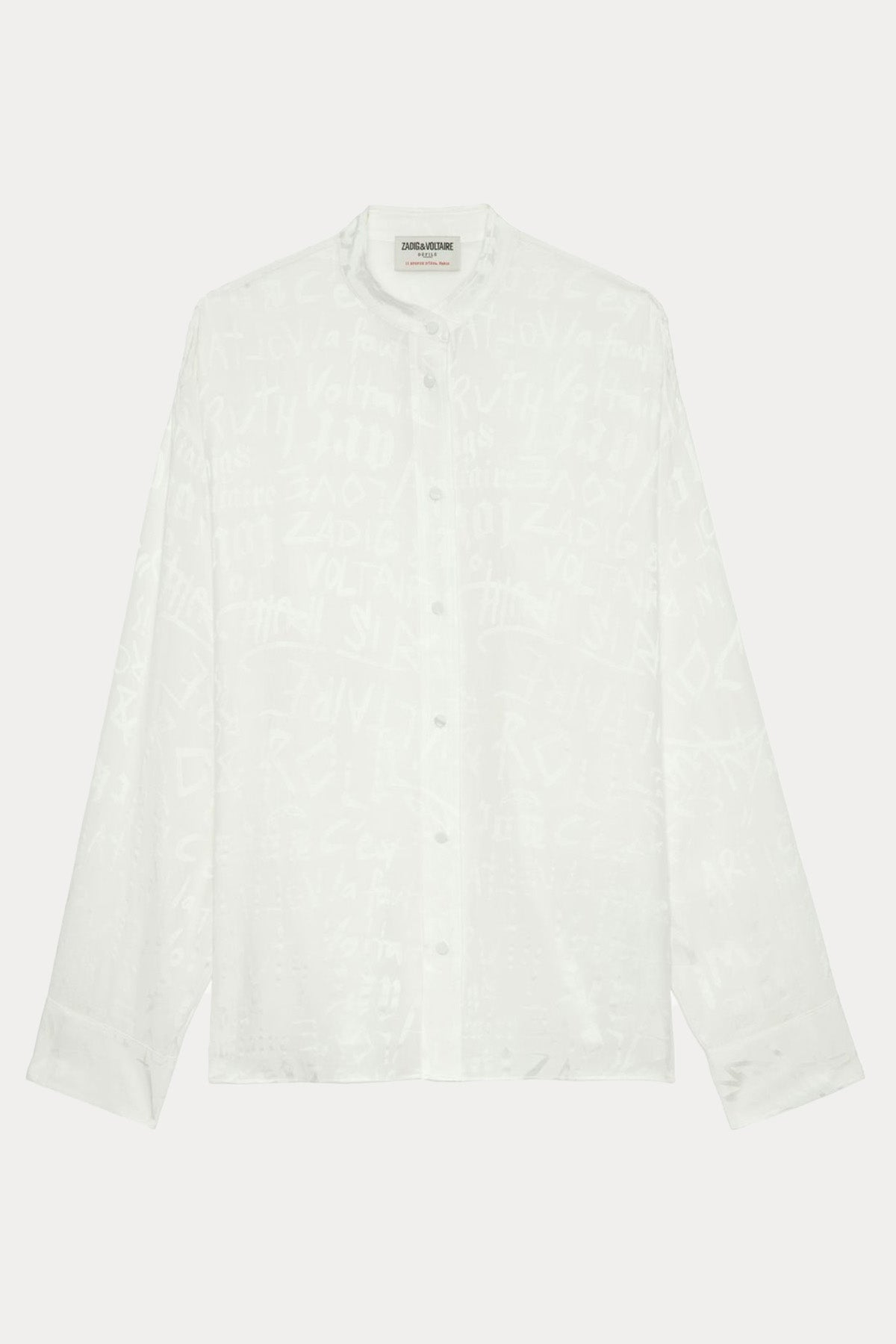 Zadig & Voltaire Hakim Yaka Logo Desenli İpek Gömlek