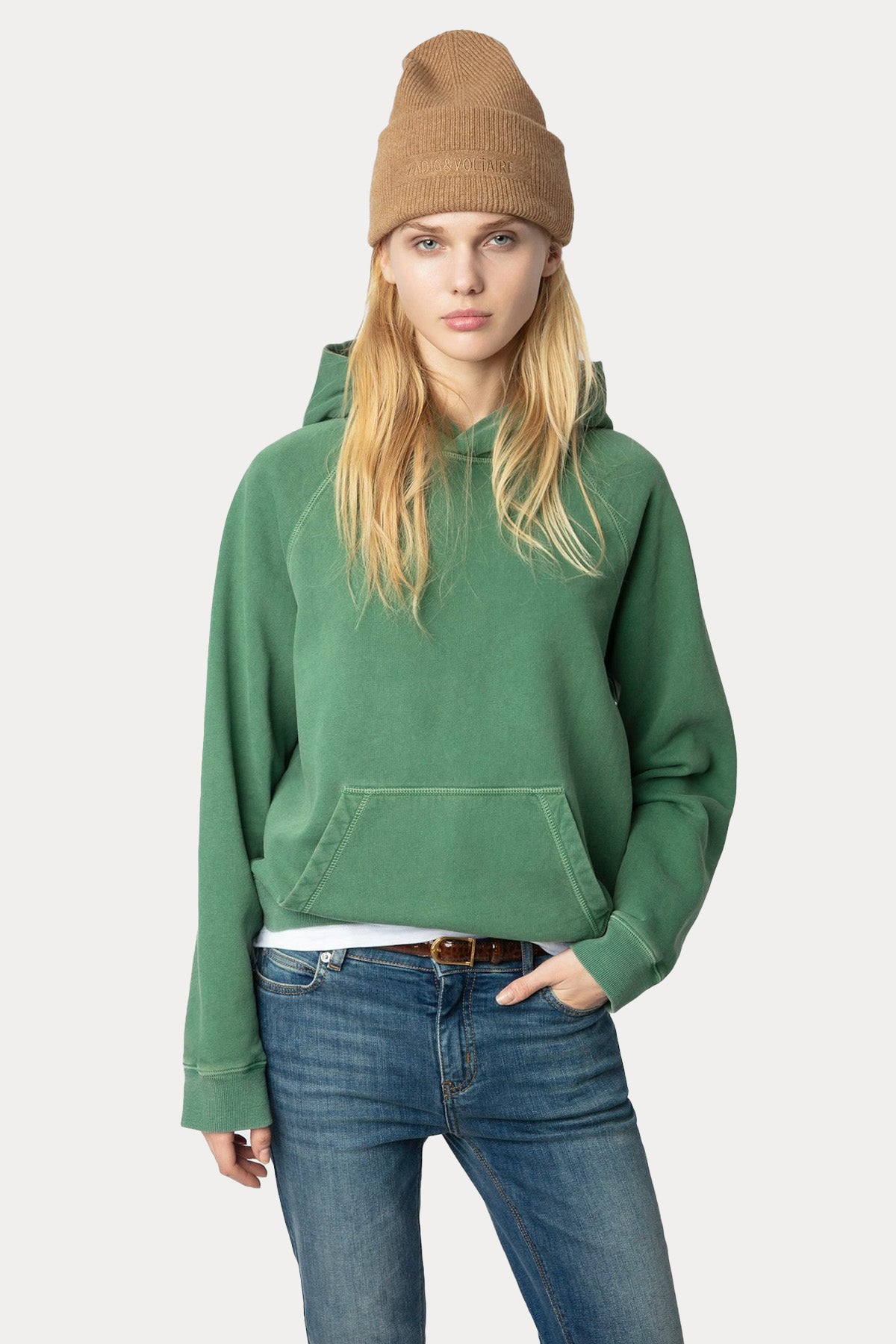 Zadig & Voltaire Sırtta Parlak Taş Aksesuarlı Logo Desenli Kapüşonlu Sweatshirt