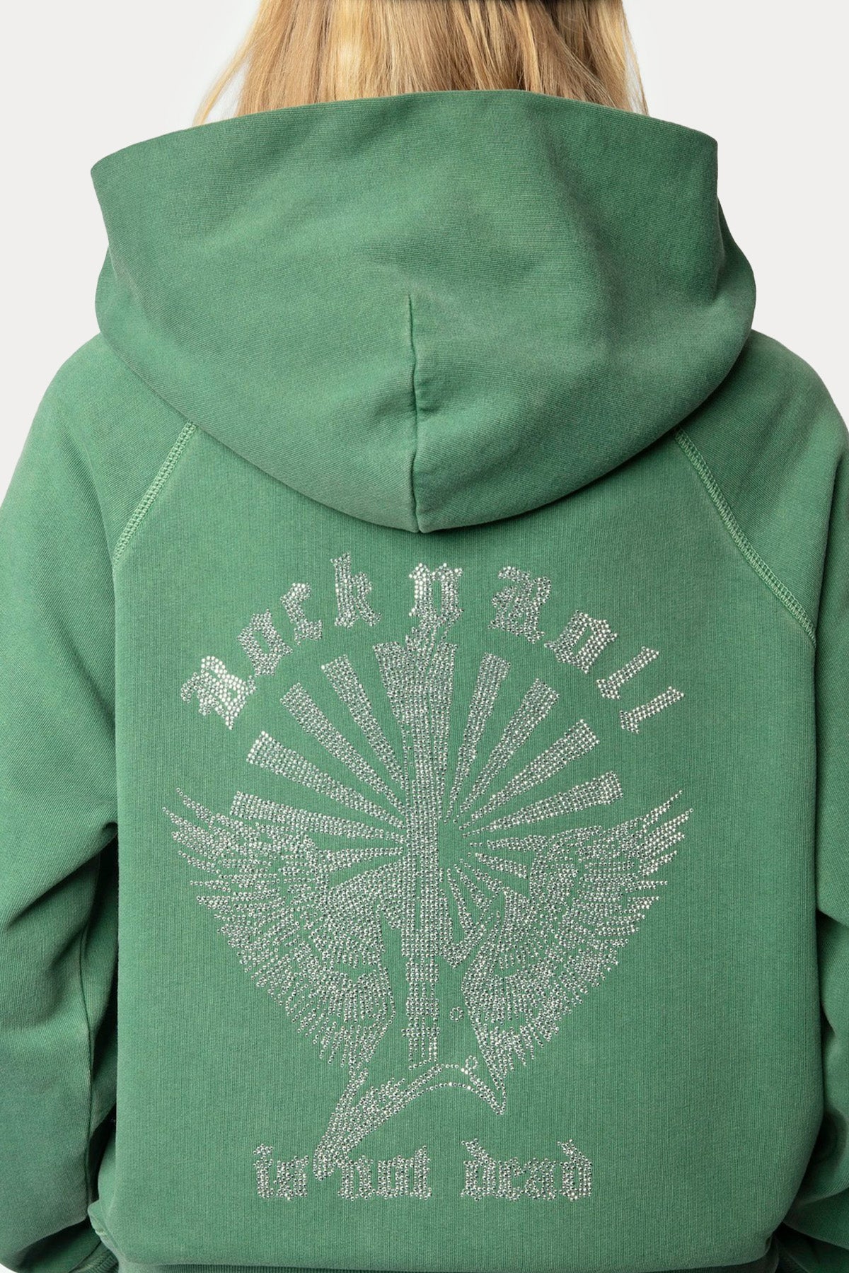 Zadig & Voltaire Sırtta Parlak Taş Aksesuarlı Logo Desenli Kapüşonlu Sweatshirt