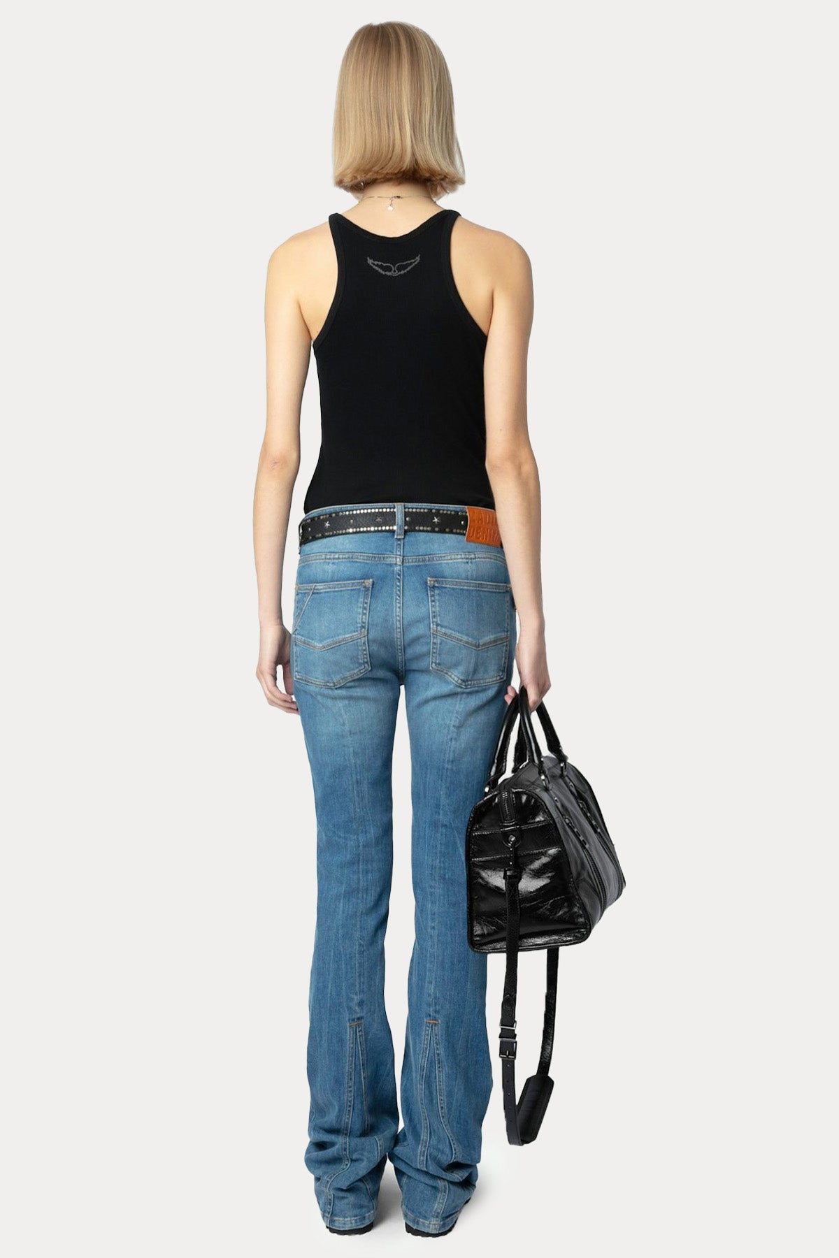 Zadig & Voltaire Yuvarlak Yaka Logolu Streç Bluz