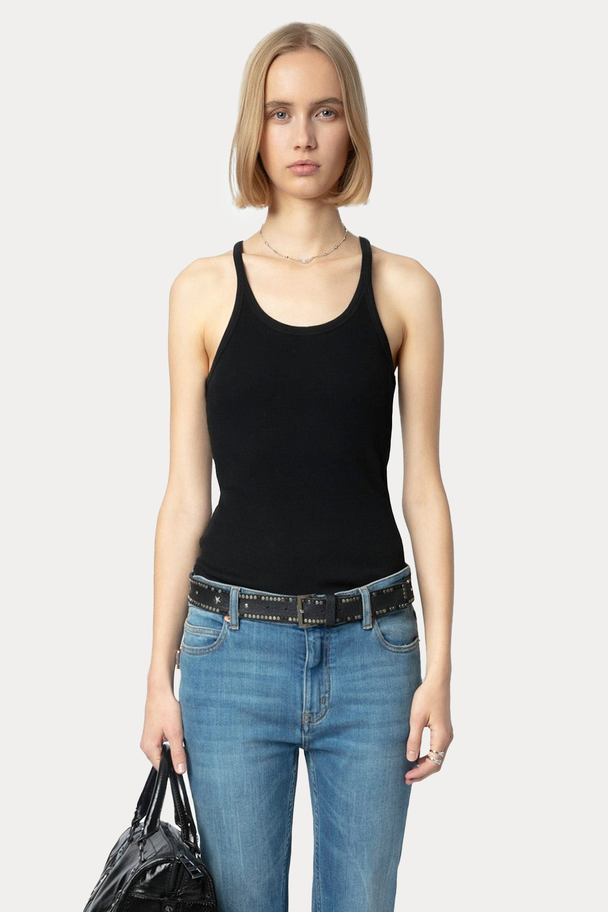 Zadig & Voltaire Yuvarlak Yaka Logolu Streç Bluz