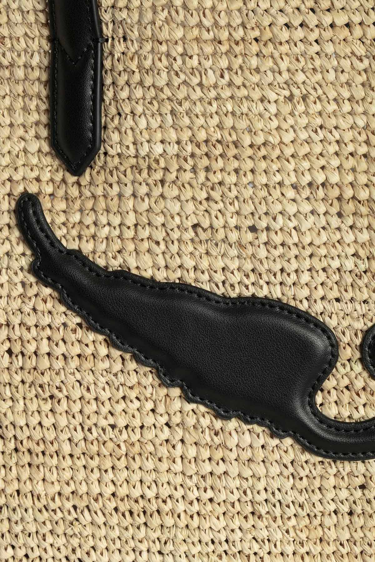 Zadig & Voltaire Logolu Hasır Örgü Omuz Çantası