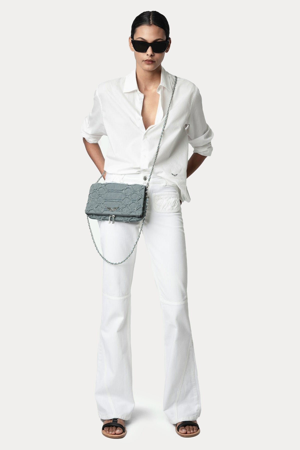 Zadig & Voltaire Zincir Askılı Denim Omuz Çantası