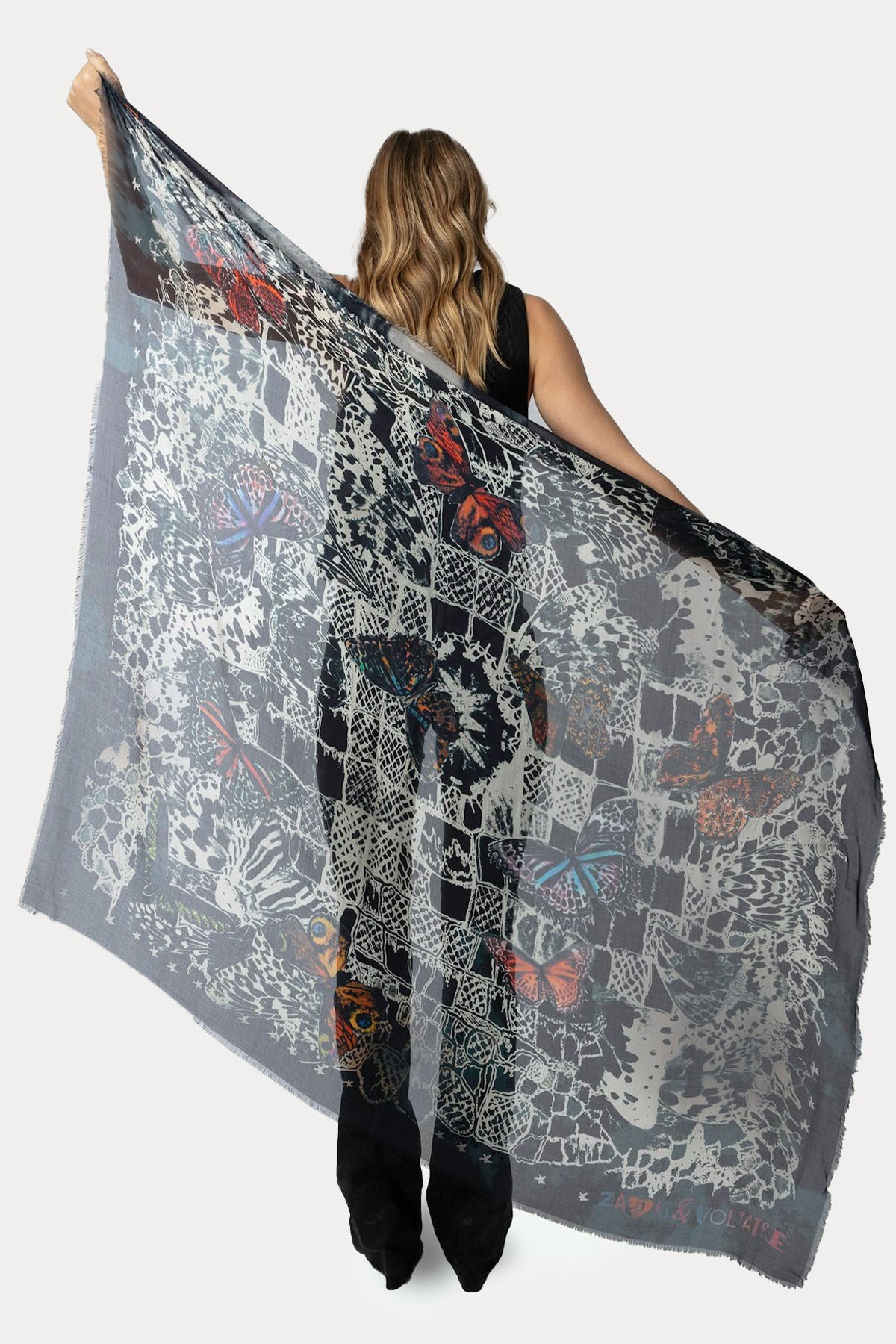 Zadig & Voltaire Logolu Modal Kumaş Şal