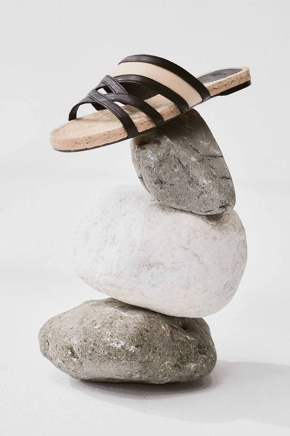 Castaner Pires Hasır Örgülü Deri Terlik