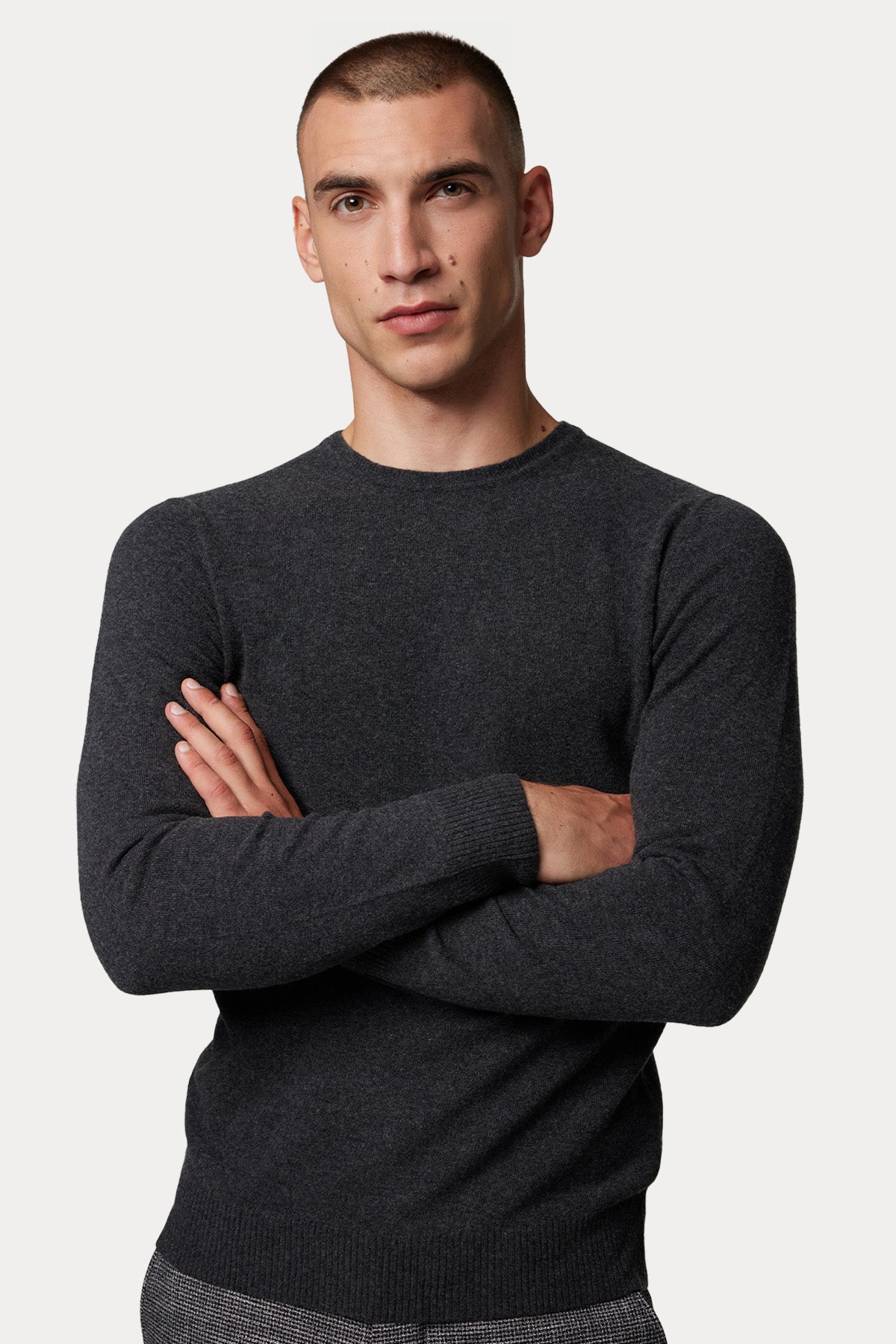 Manifattura Yuvarlak Yaka Regular Fit Kaşmir Örgü Yün Triko