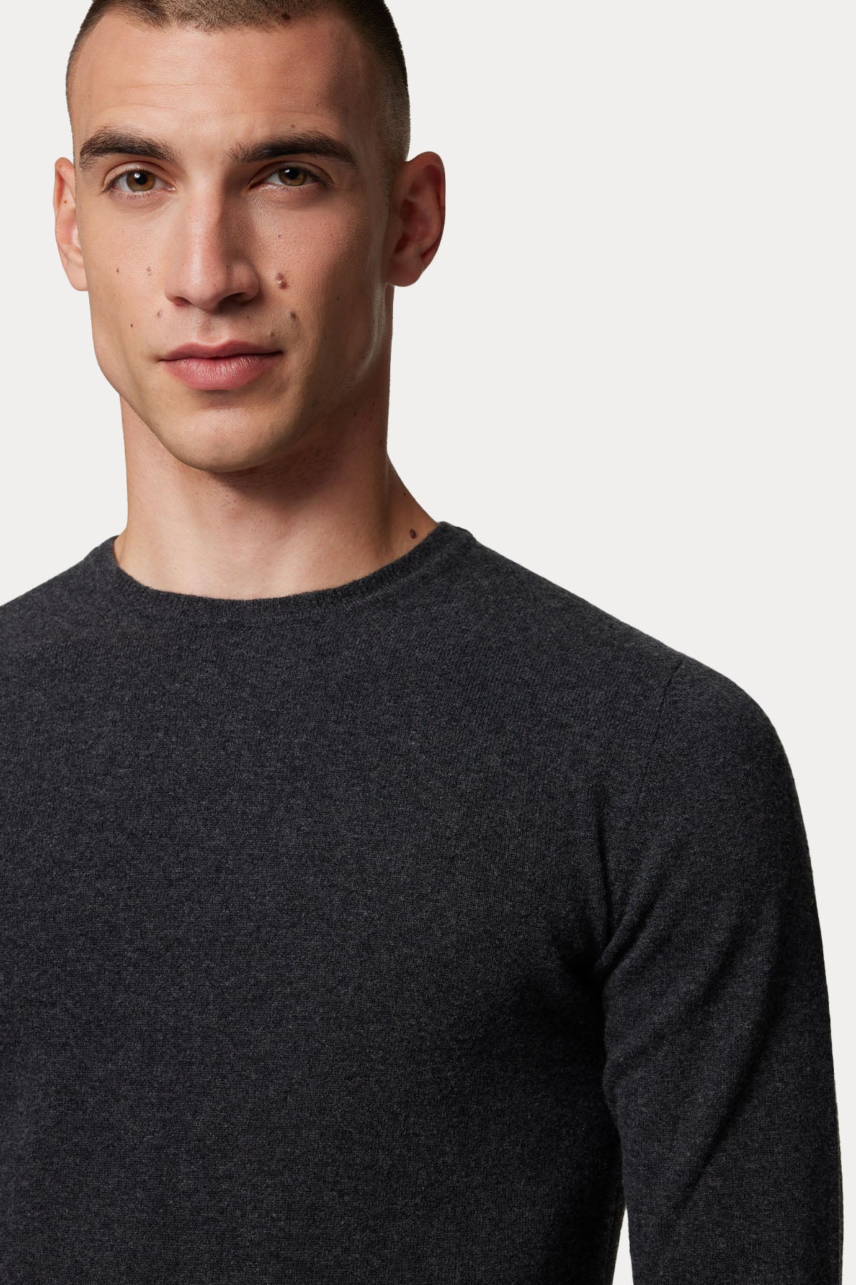 Manifattura Yuvarlak Yaka Regular Fit Kaşmir Örgü Yün Triko