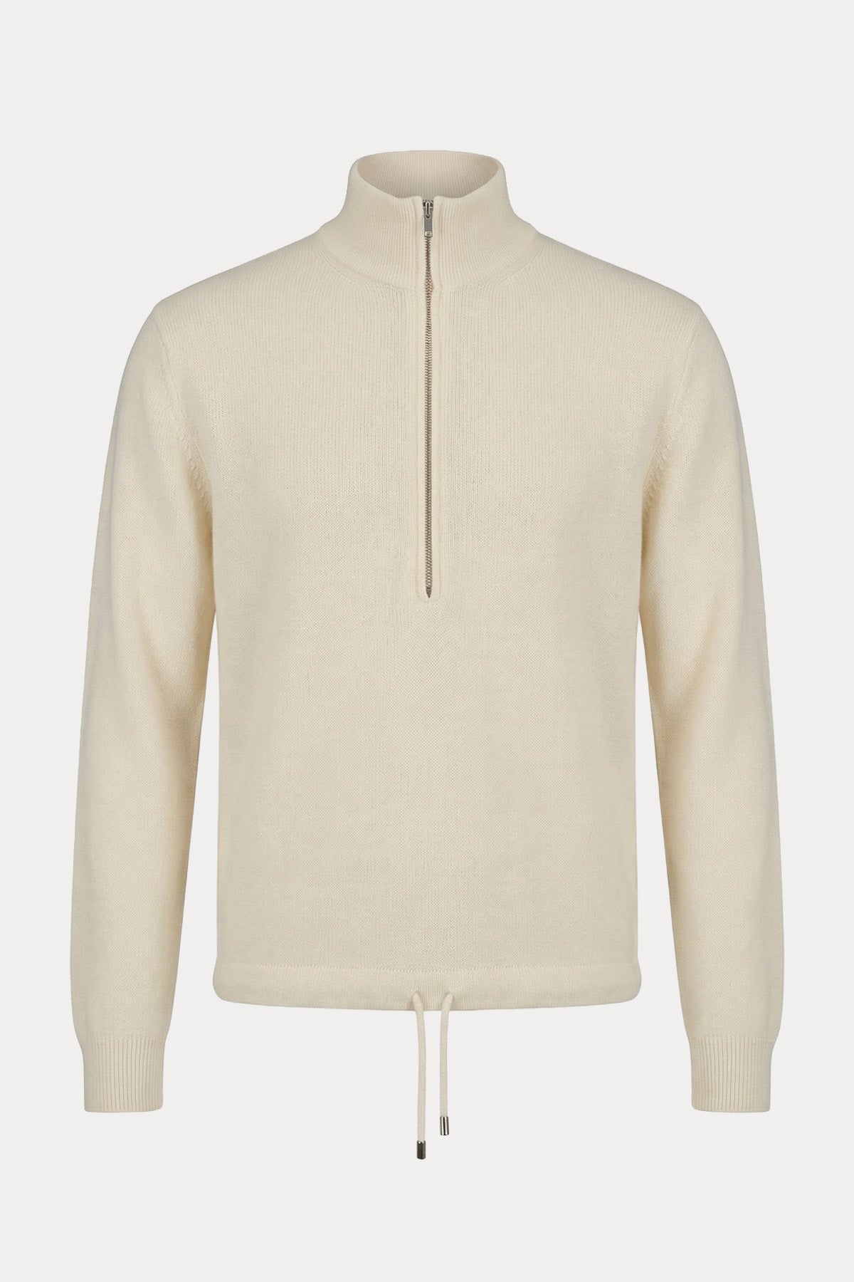 Manifattura Yarım Fermuarlı Dik Yaka Kaşmir Örgü Yün Triko