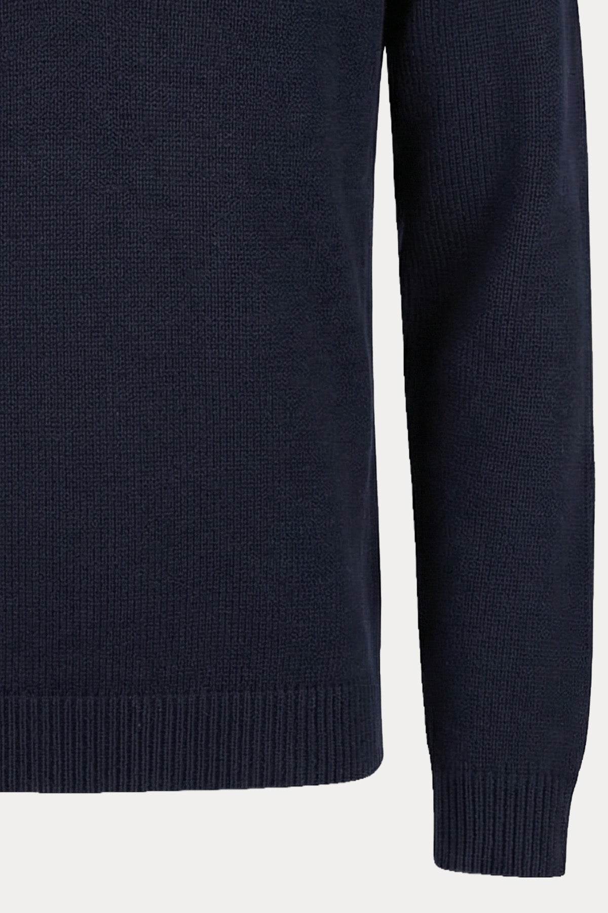 Manifattura Fermuarlı Düğmeli Perkins Yaka Örgü Yün Triko