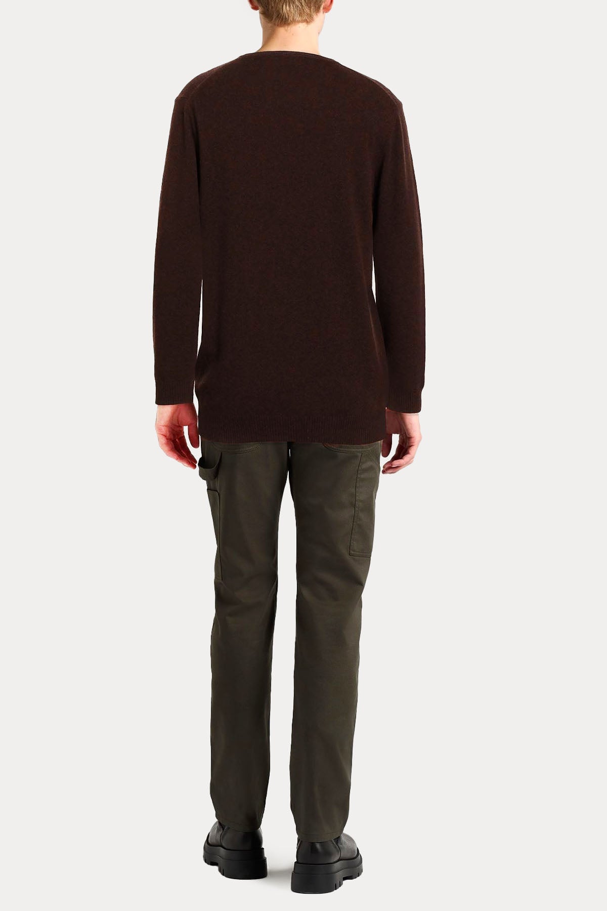 Manifattura Yuvarlak Yaka İnce Örgü Yün Triko