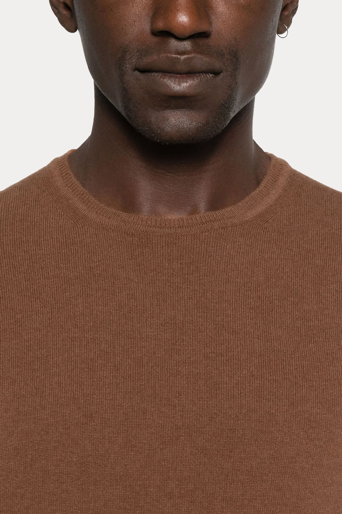 Manifattura Yuvarlak Yaka İnce Örgü Yün Triko