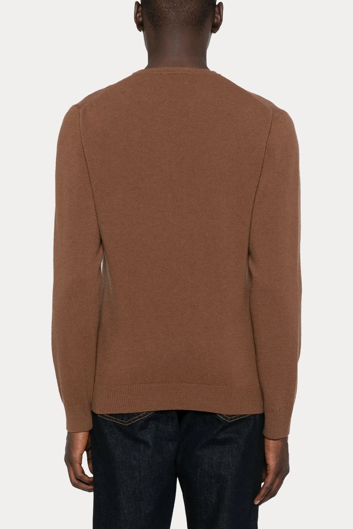 Manifattura Yuvarlak Yaka İnce Örgü Yün Triko