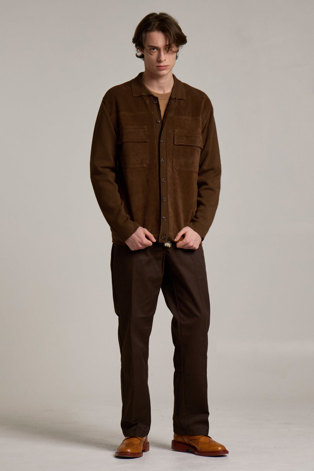 Manifattura Süet Örgü Yün Ceket