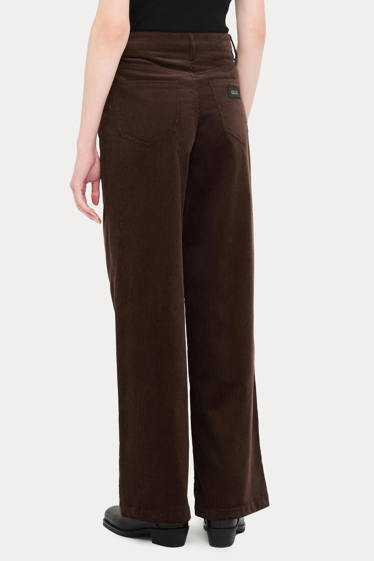 Liu Jo Relaxed Fit Yüksek Bel Fitilli Kadife Pantolon-Pantolon-Libas