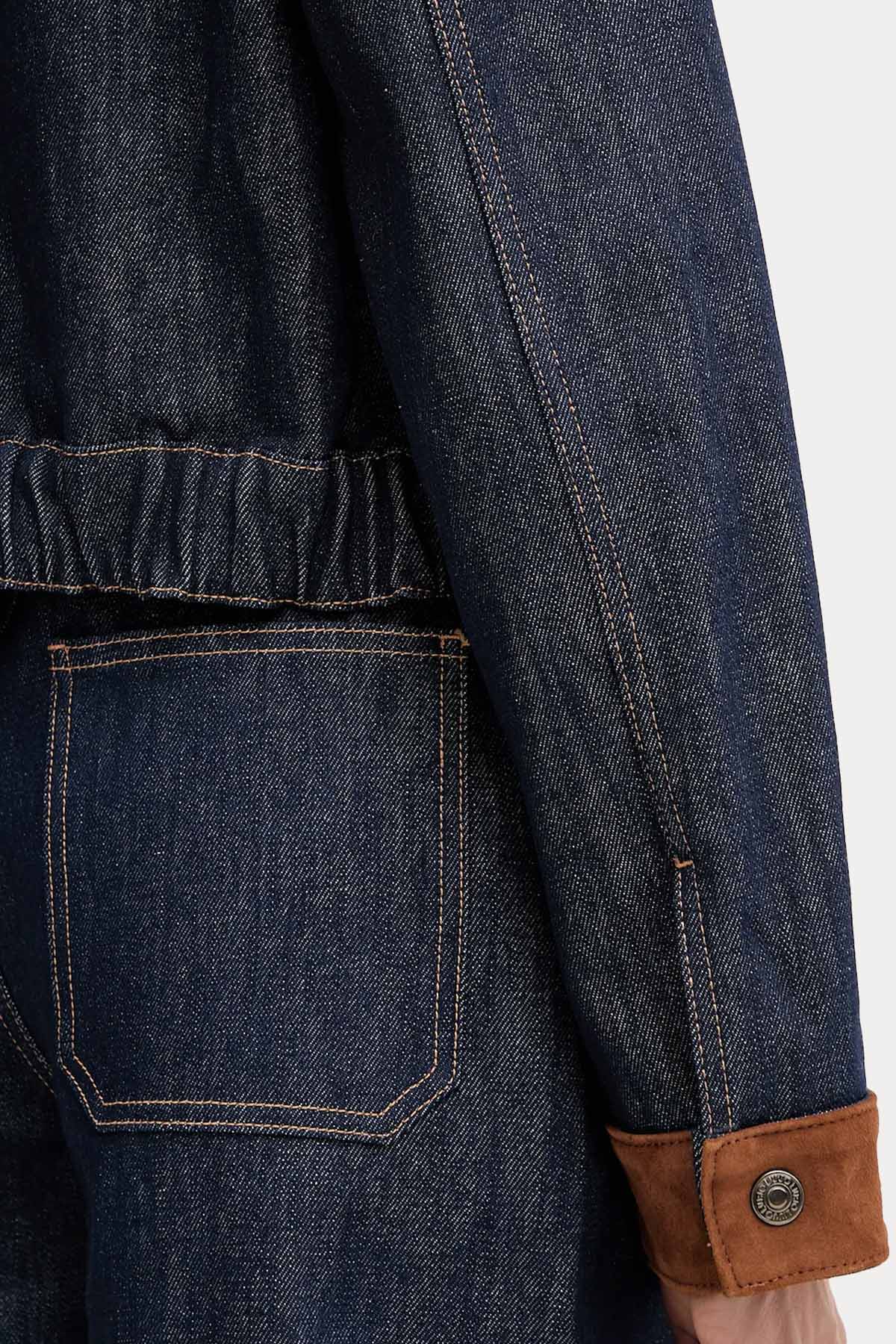 Liu Jo Süet Detaylı Denim Ceket-Ceket-Libas