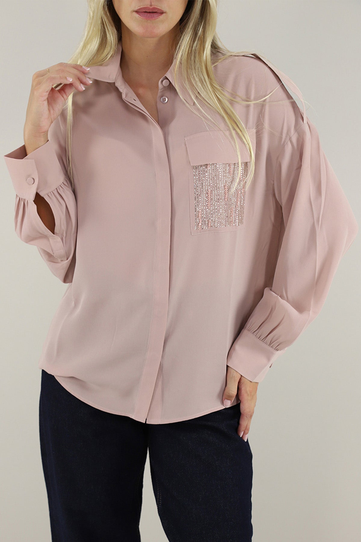 Liu Jo Relaxed Fit Fransız Yaka Gömlek