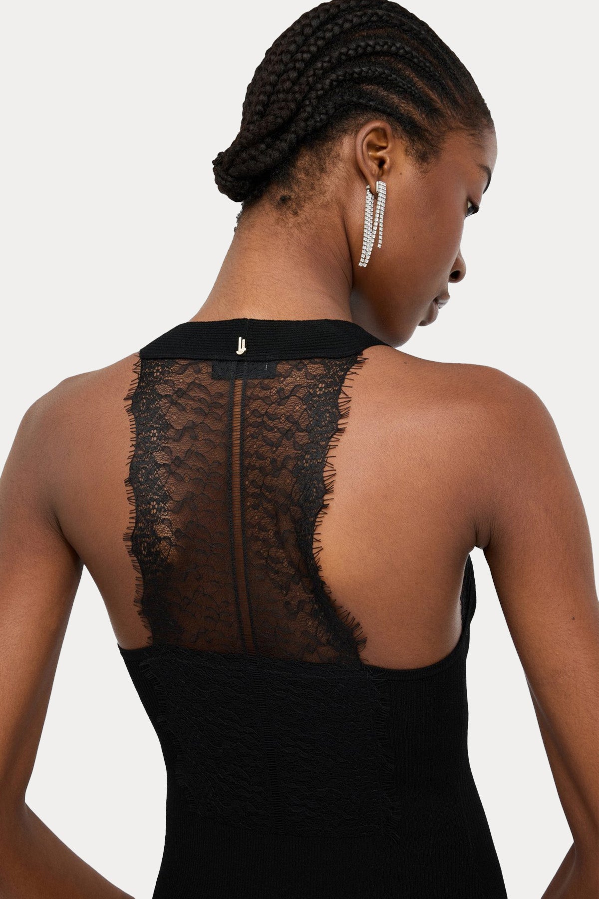 Liu Jo Slim Fit Dantel Detaylı Midi Elbise-Elbise-Libas
