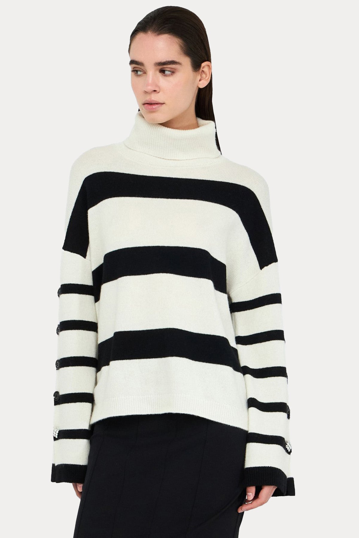 Liu Jo Relaxed Fit Balıkçı Yaka Örgü Yün Triko