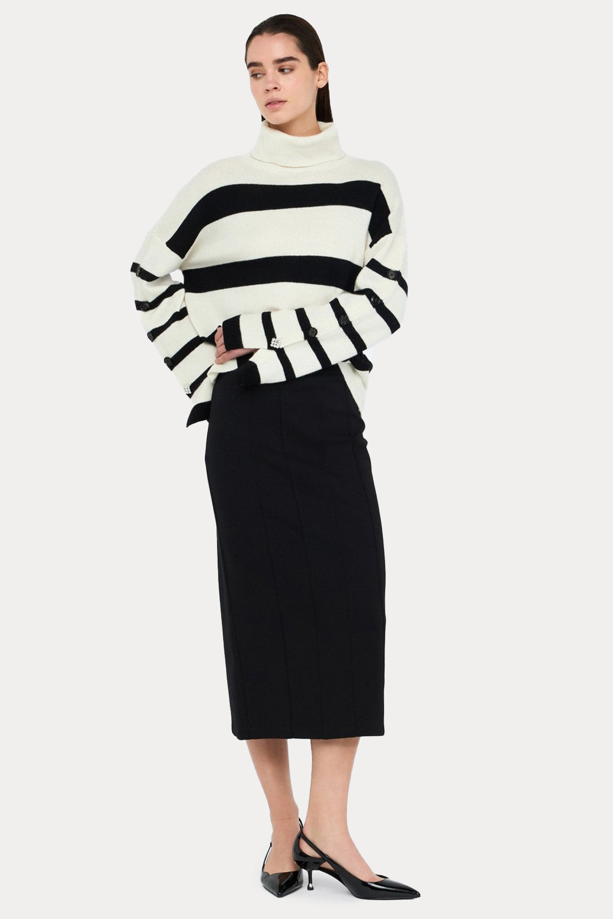 Liu Jo Relaxed Fit Balıkçı Yaka Örgü Yün Triko