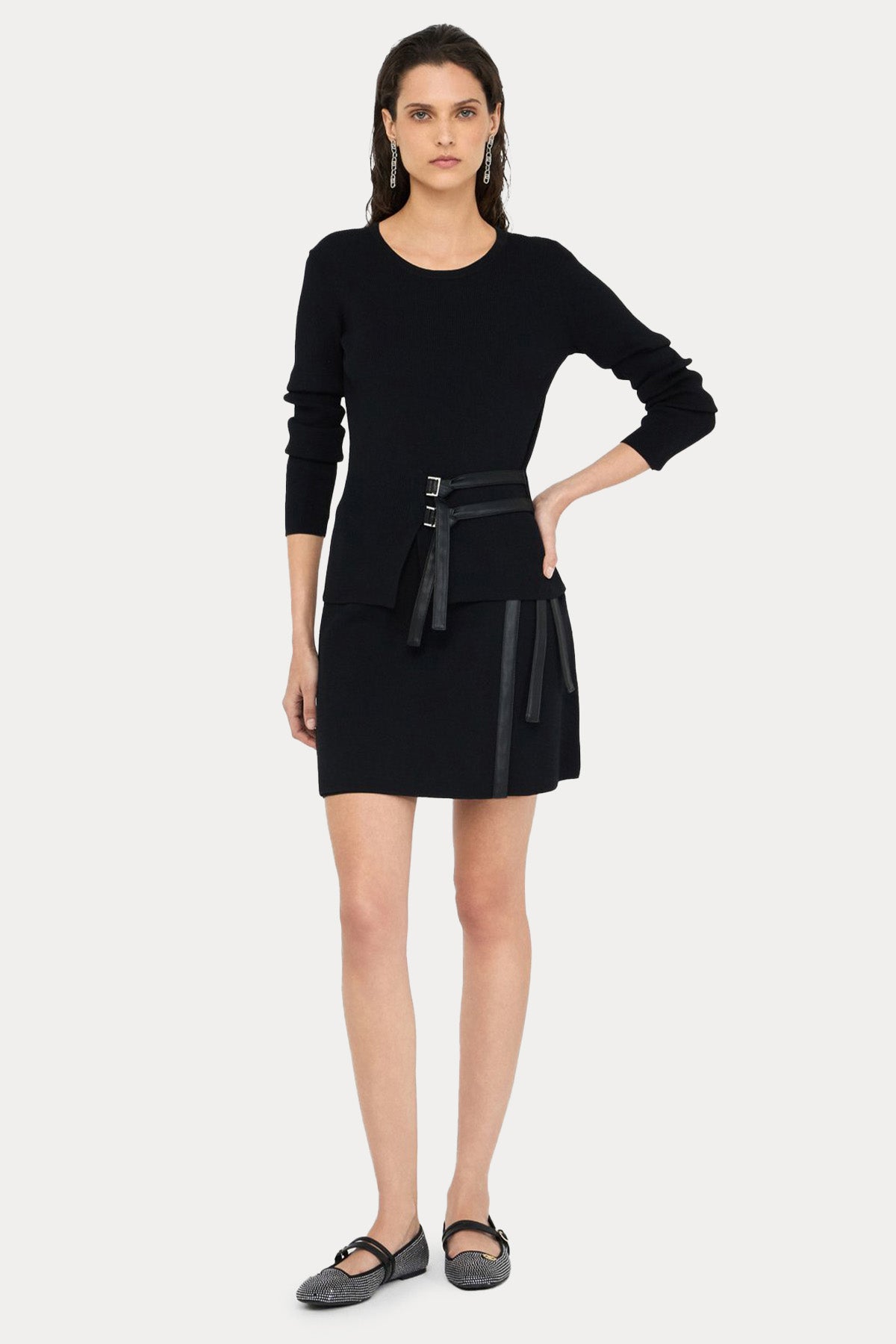 Liu Jo Slim Fit Kemerli İnce Örgü Triko-Triko-Libas