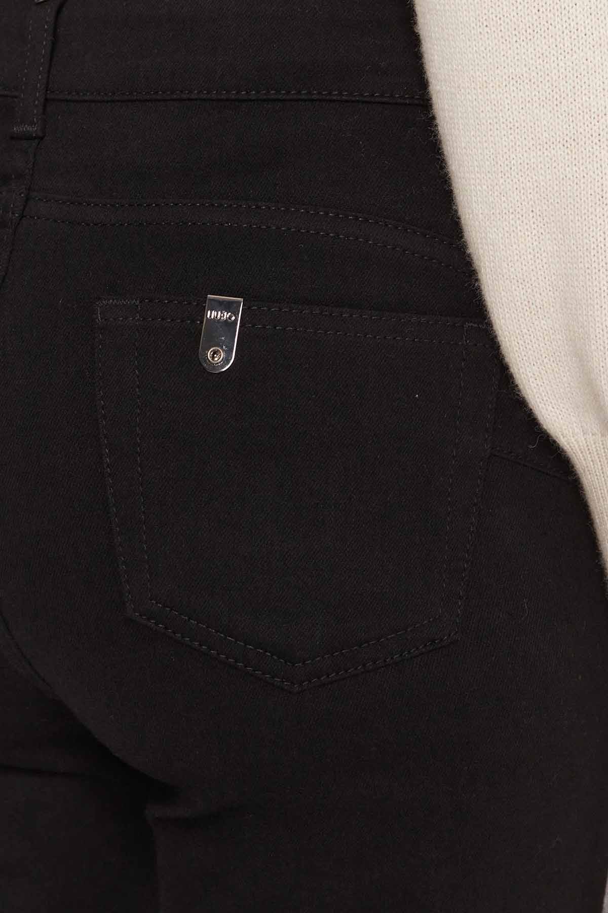 Liu Jo Slim Fit Deri Kombinasyonlu Streç Pantolon