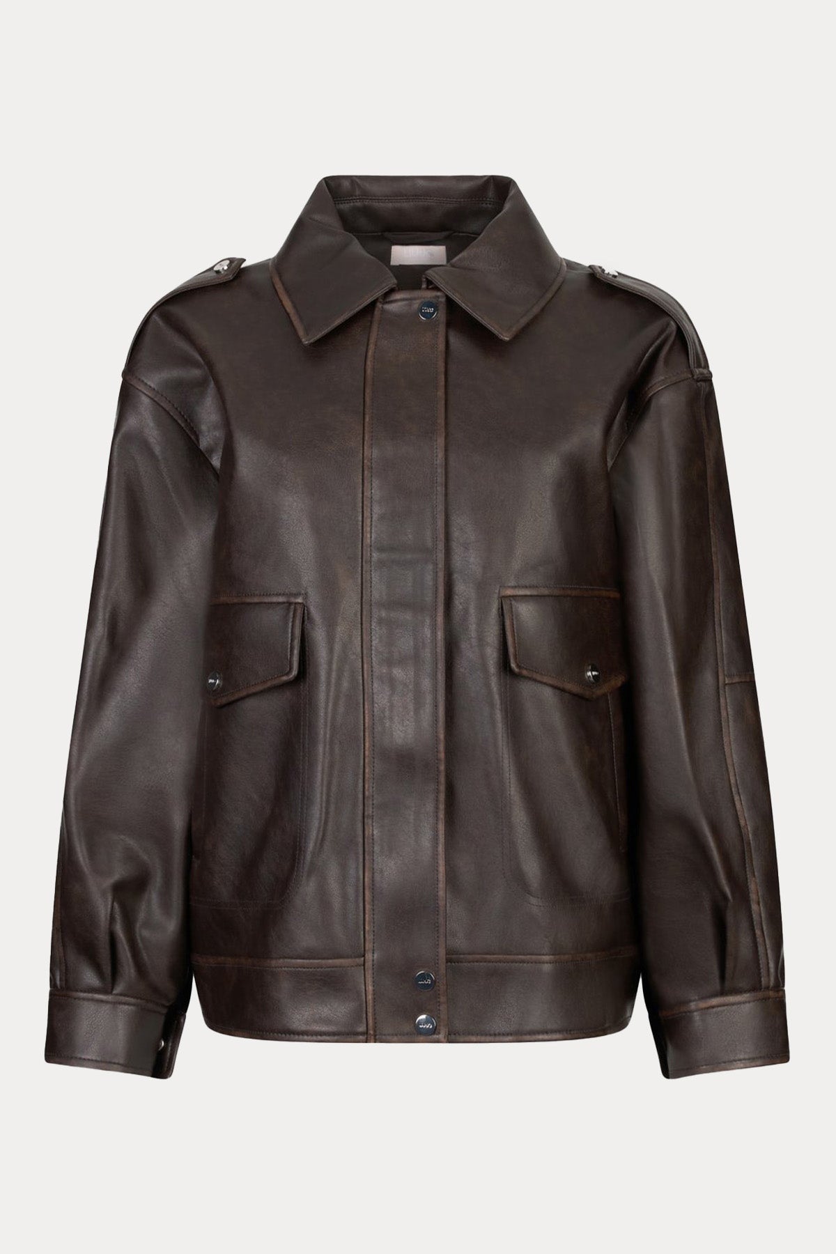 Liu Jo Relaxed Fit Deri Ceket