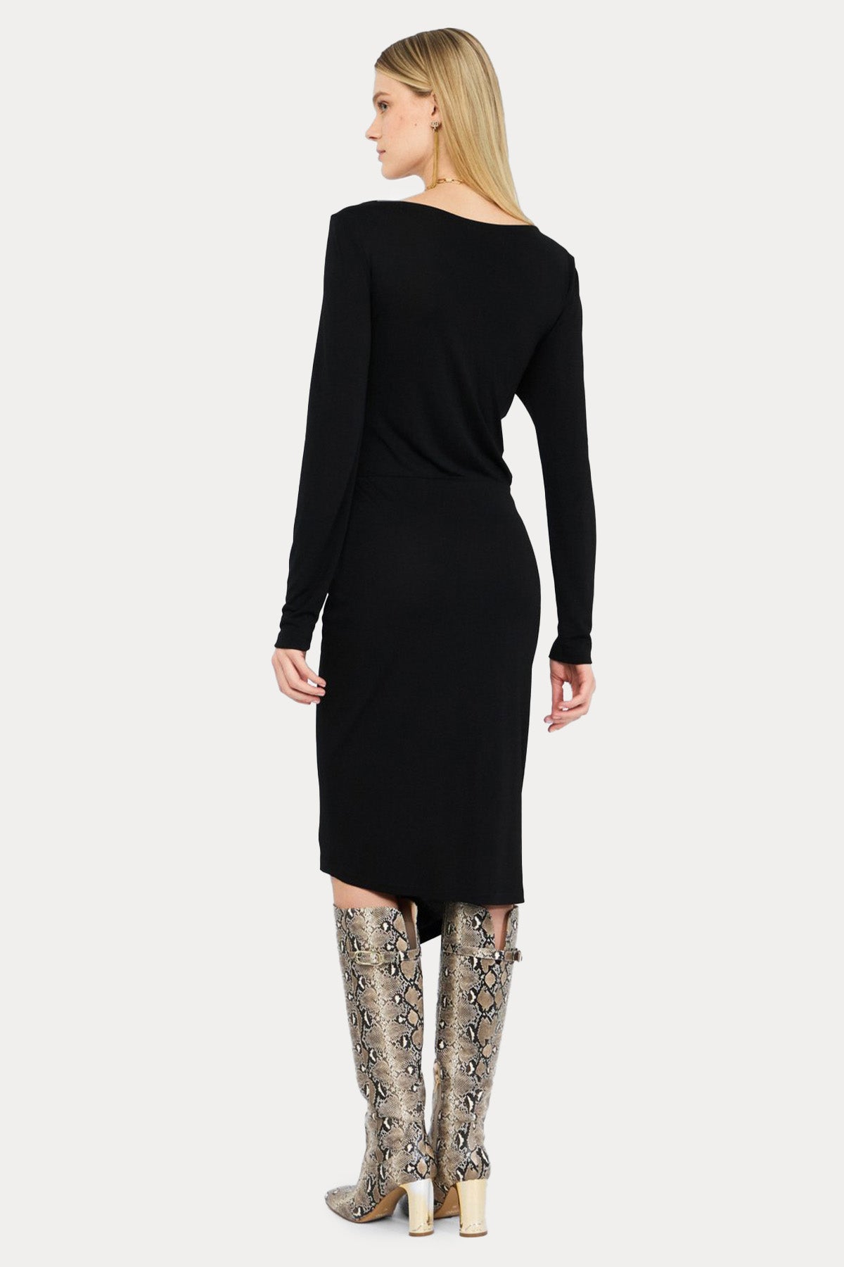 Liu Jo Derin V Yaka Kruvaze Midi Elbise