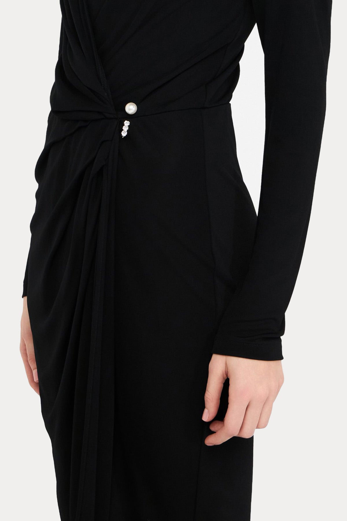 Liu Jo Derin V Yaka Kruvaze Midi Elbise