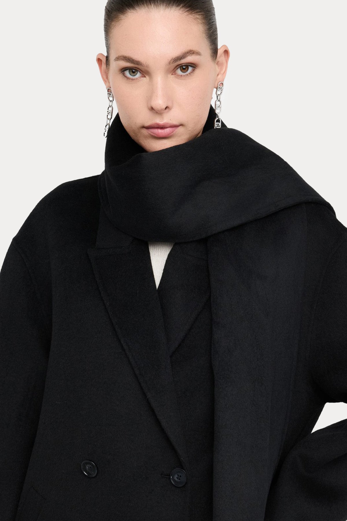 Liu Jo Kruvaze Atkılı Yün Palto