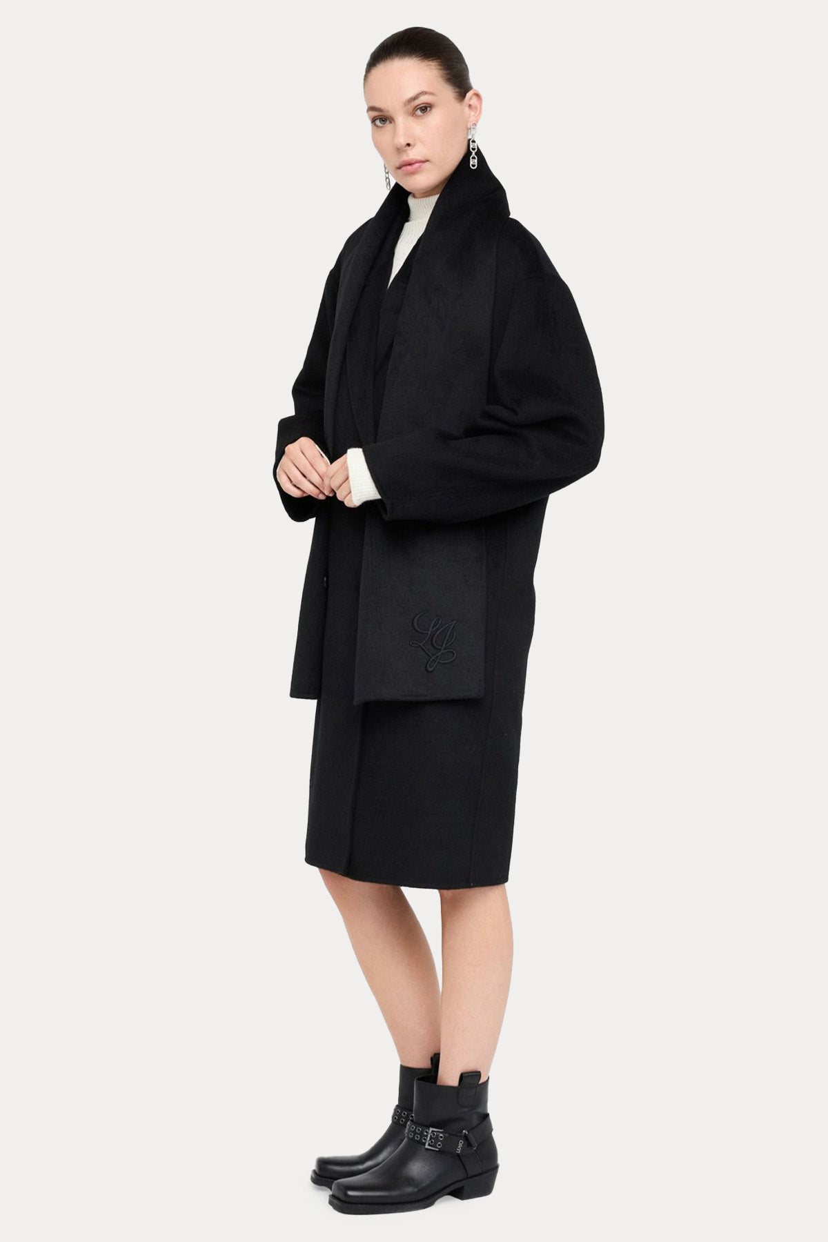 Liu Jo Kruvaze Atkılı Yün Palto