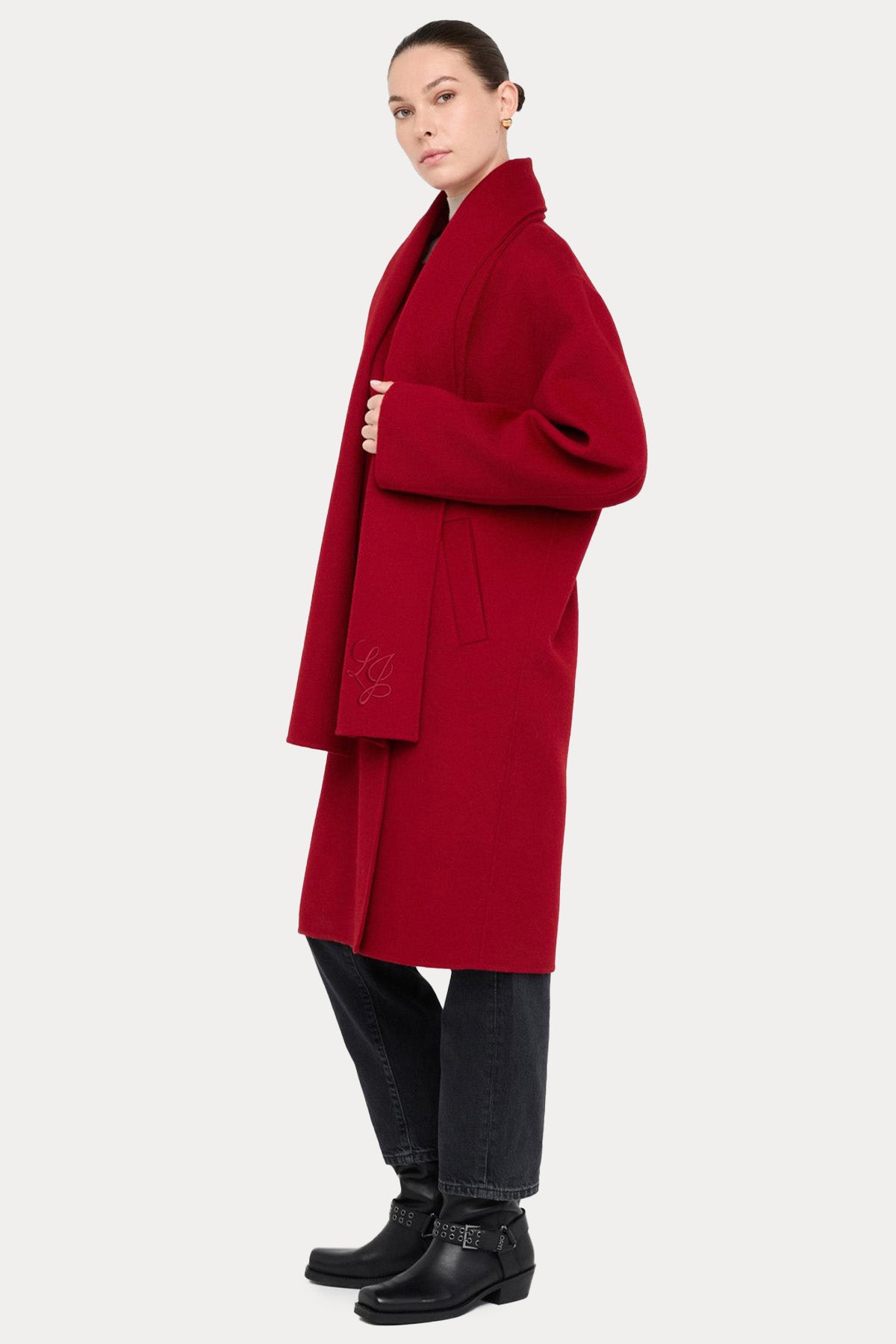 Liu Jo Kruvaze Atkılı Yün Palto