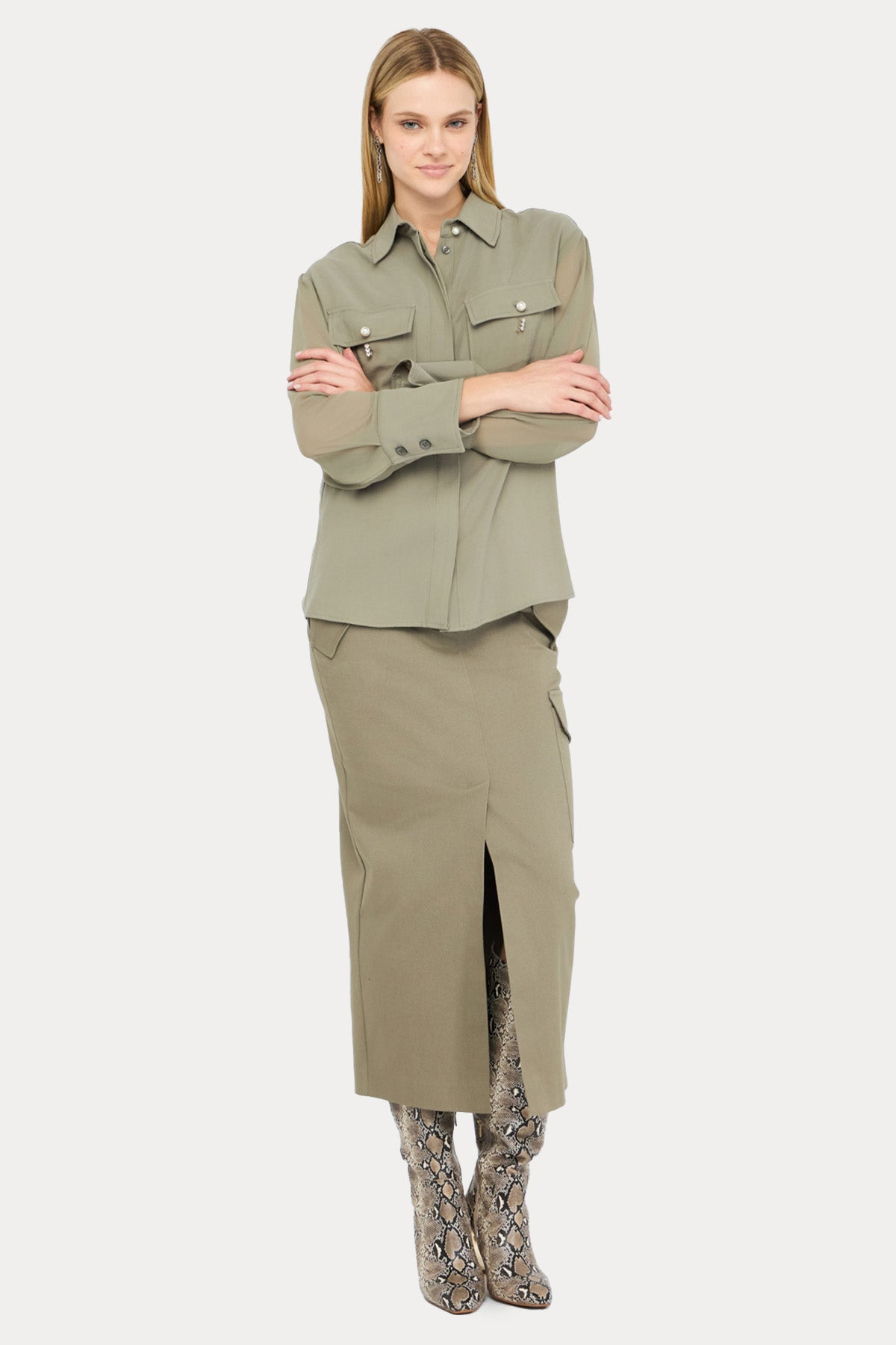 Liu Jo Fransız Yaka Cep Detaylı Gömlek