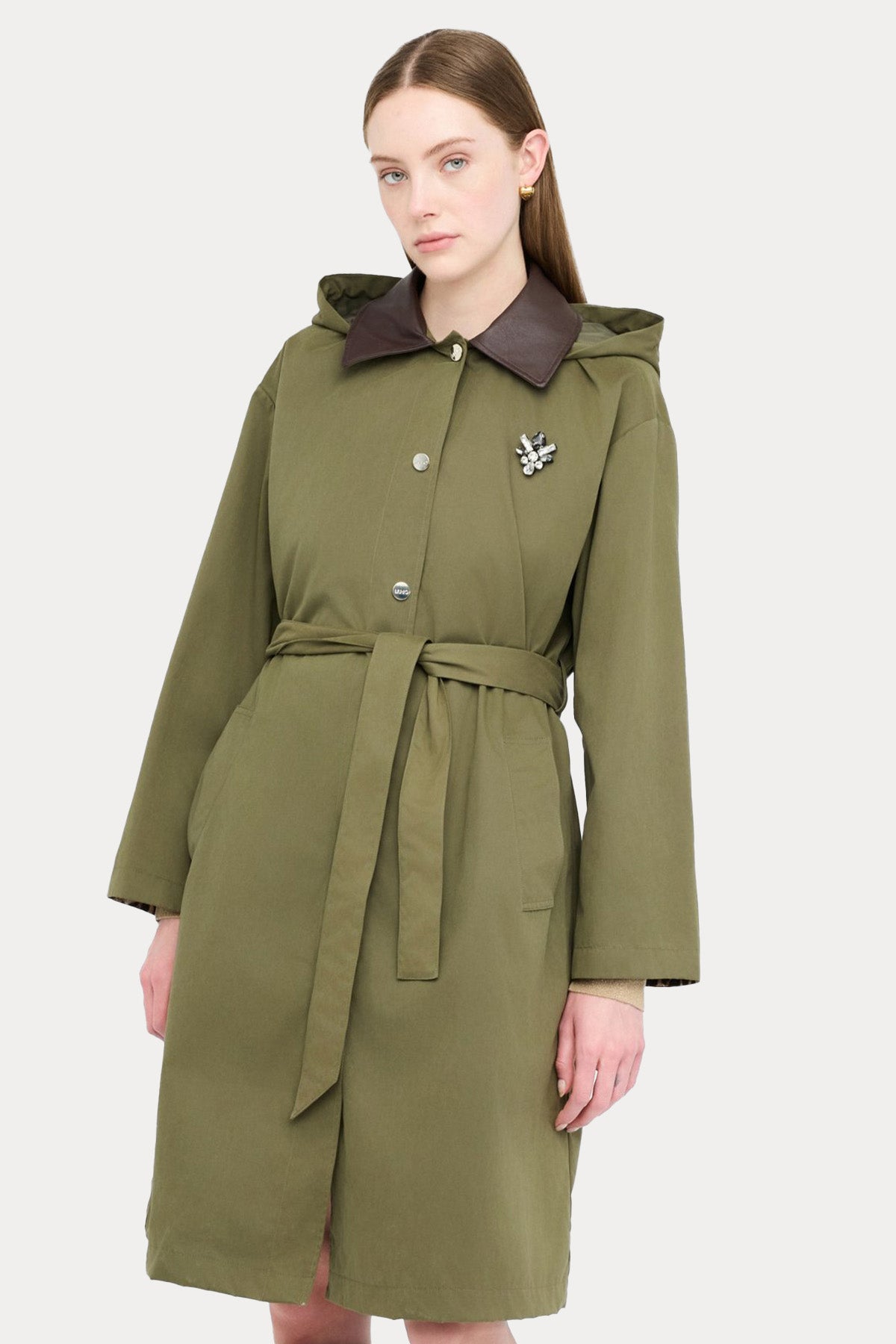 Liu Jo Kapüşonlu Kemerli Trençkot