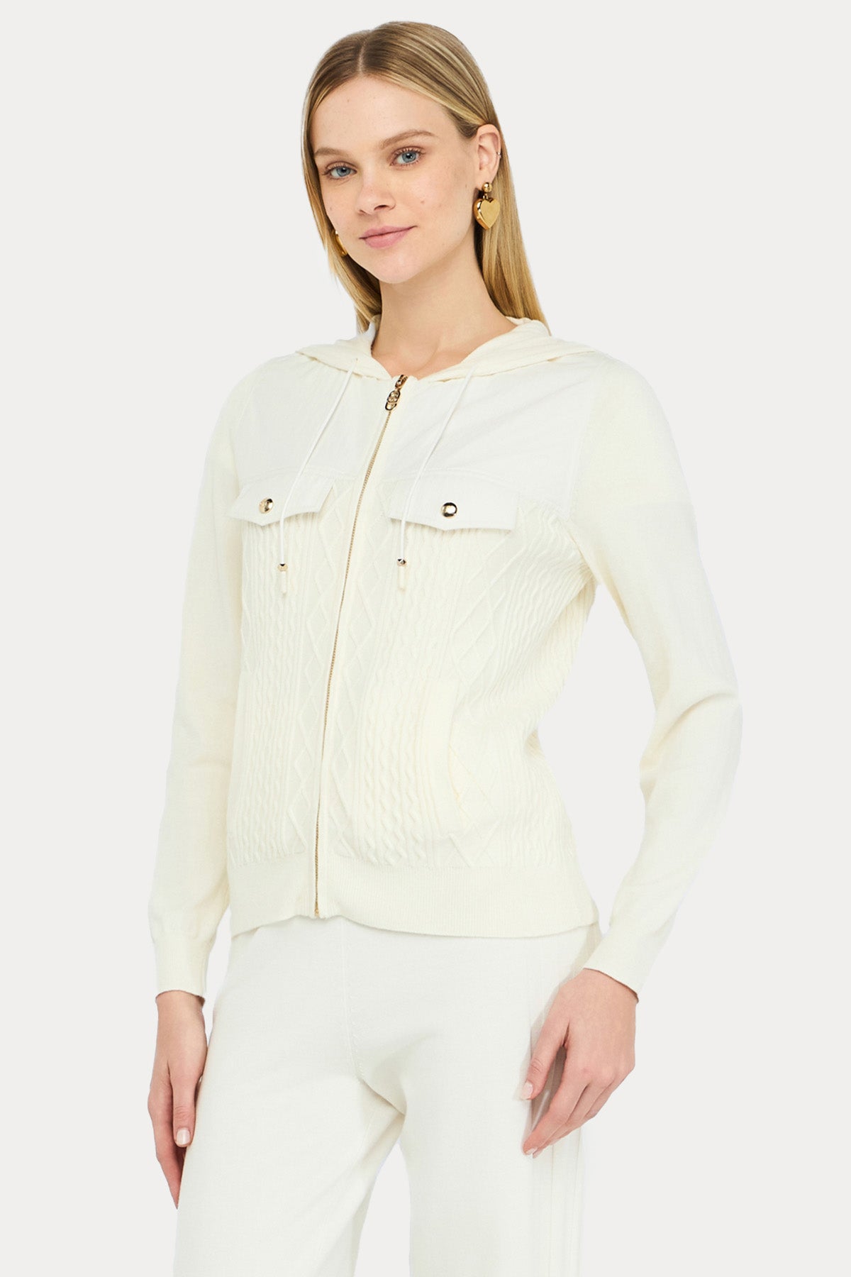 Liu Jo Kapüşonlu Örgü Triko Ceket