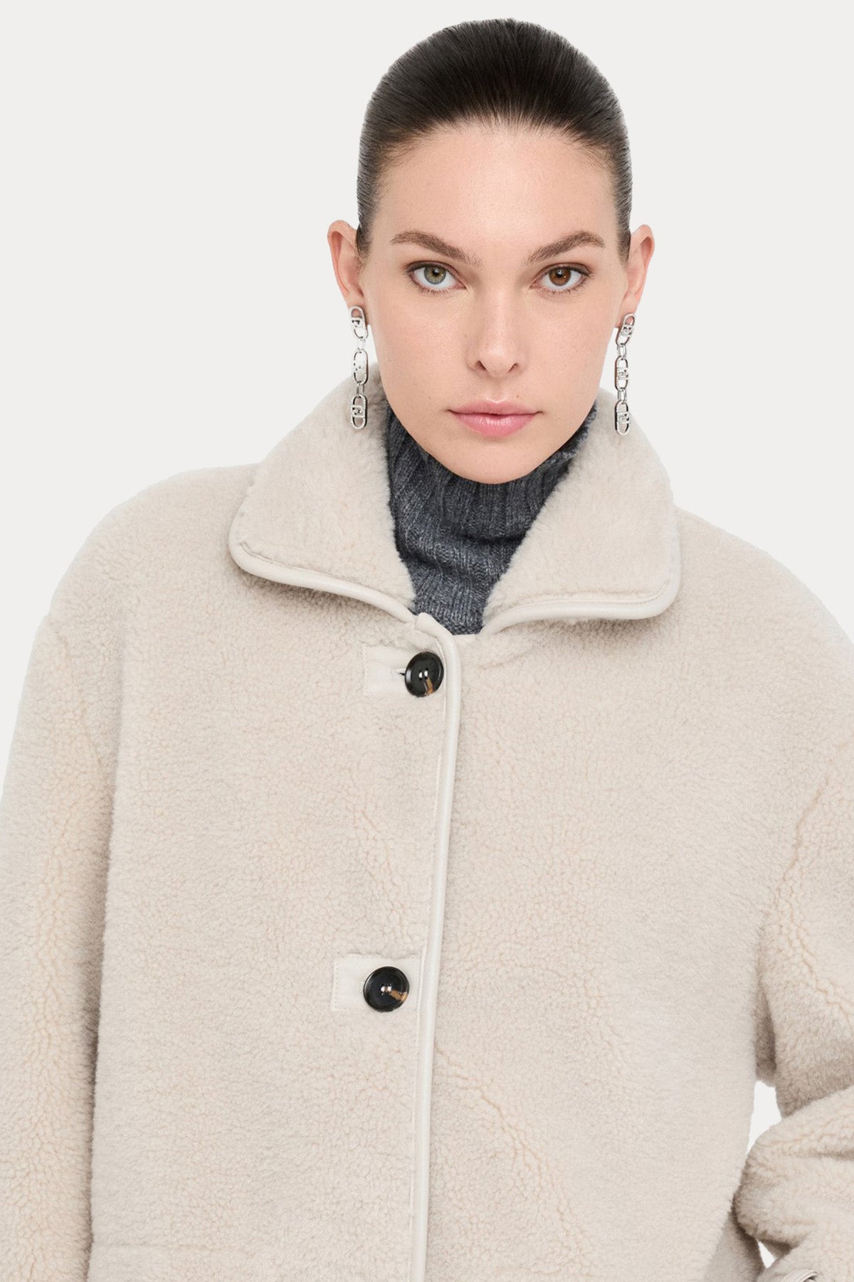 Liu Jo Comfort Fit Teddy Kumaş Kaban