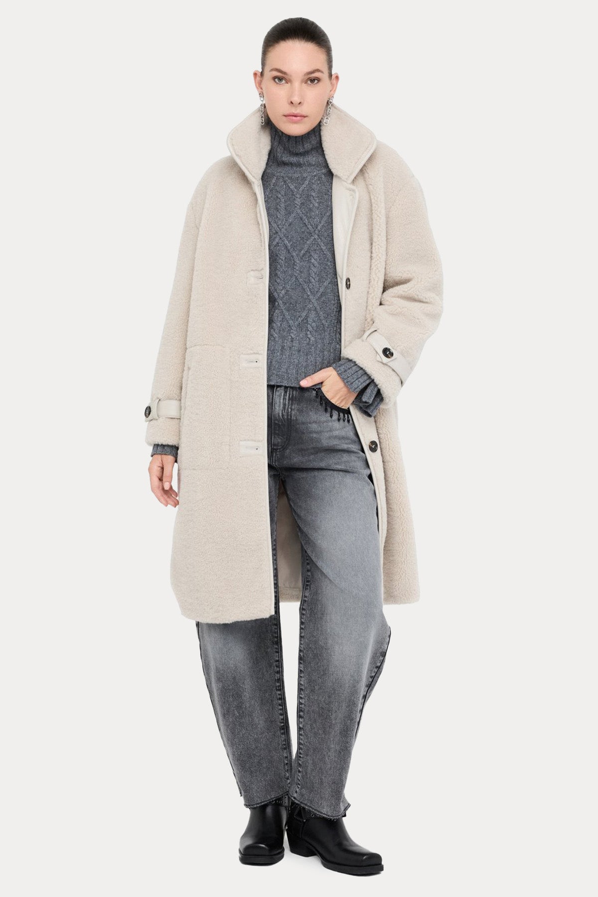 Liu Jo Comfort Fit Teddy Kumaş Kaban