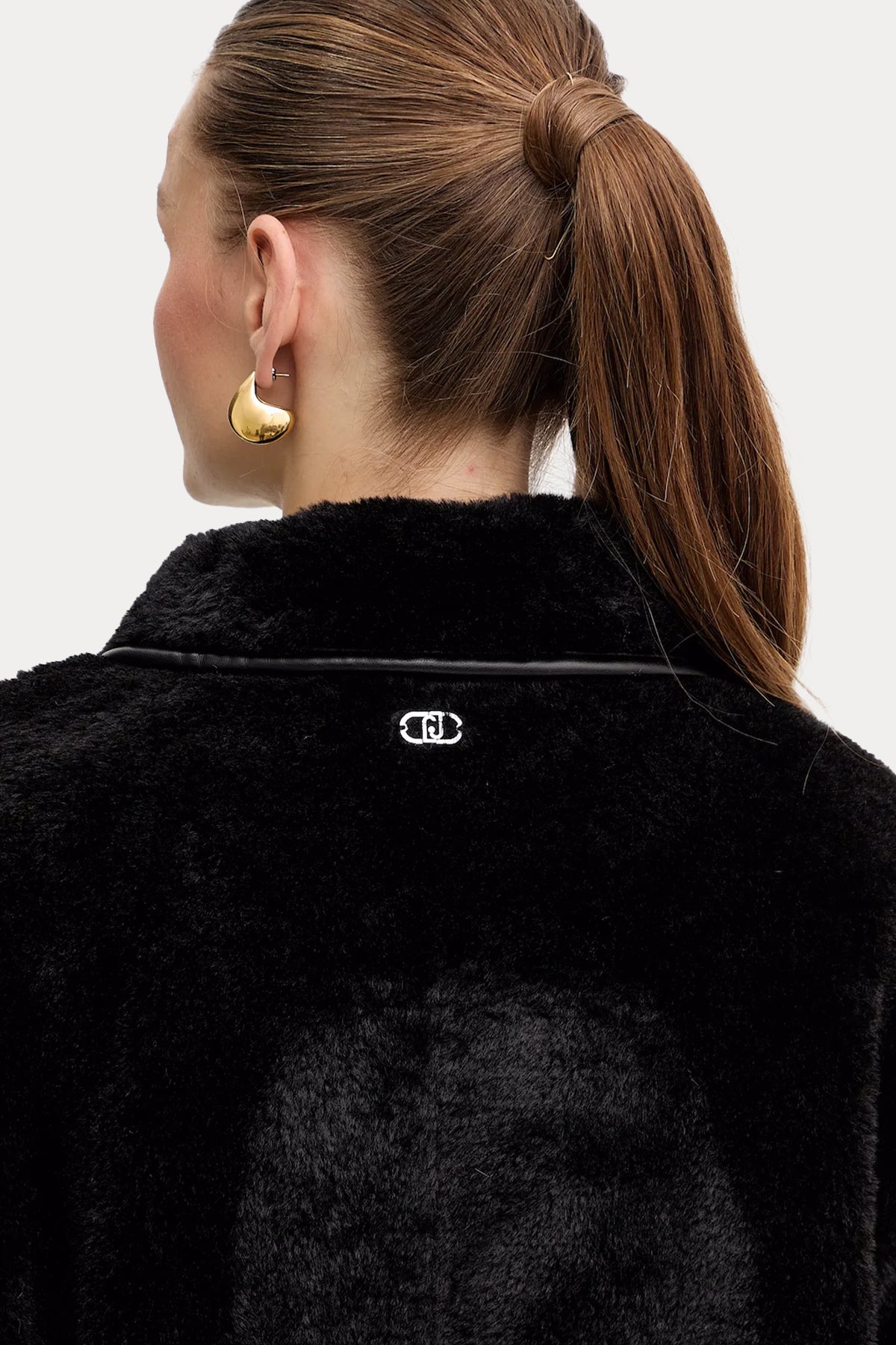 Liu Jo Comfort Fit Deri Detaylı Kürk Kaban