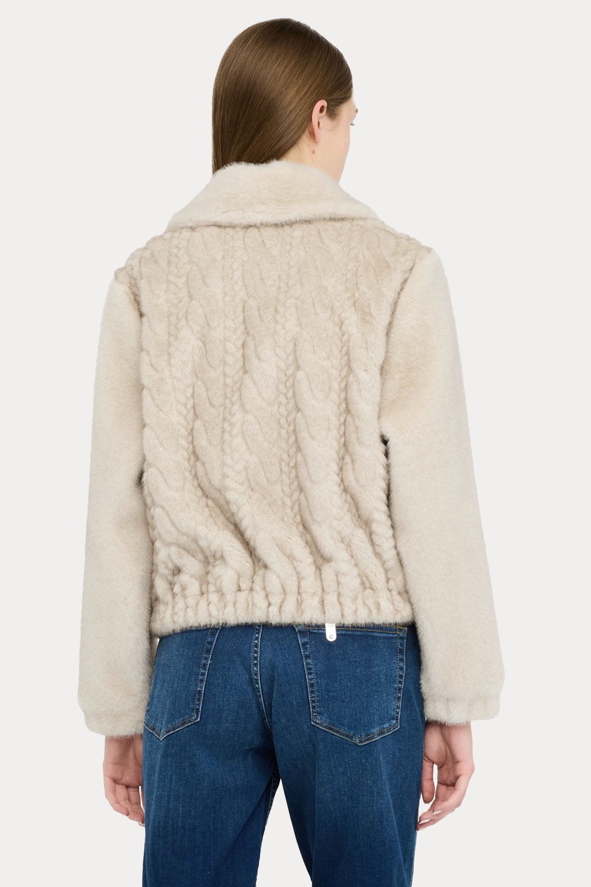 Liu Jo Comfort Fit Örgü Peluş Bomber Ceket