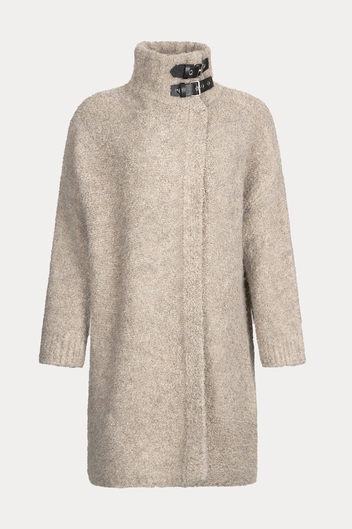 Liu Jo Relaxed Fit Dik Yakası Kemerli Yün Kaban