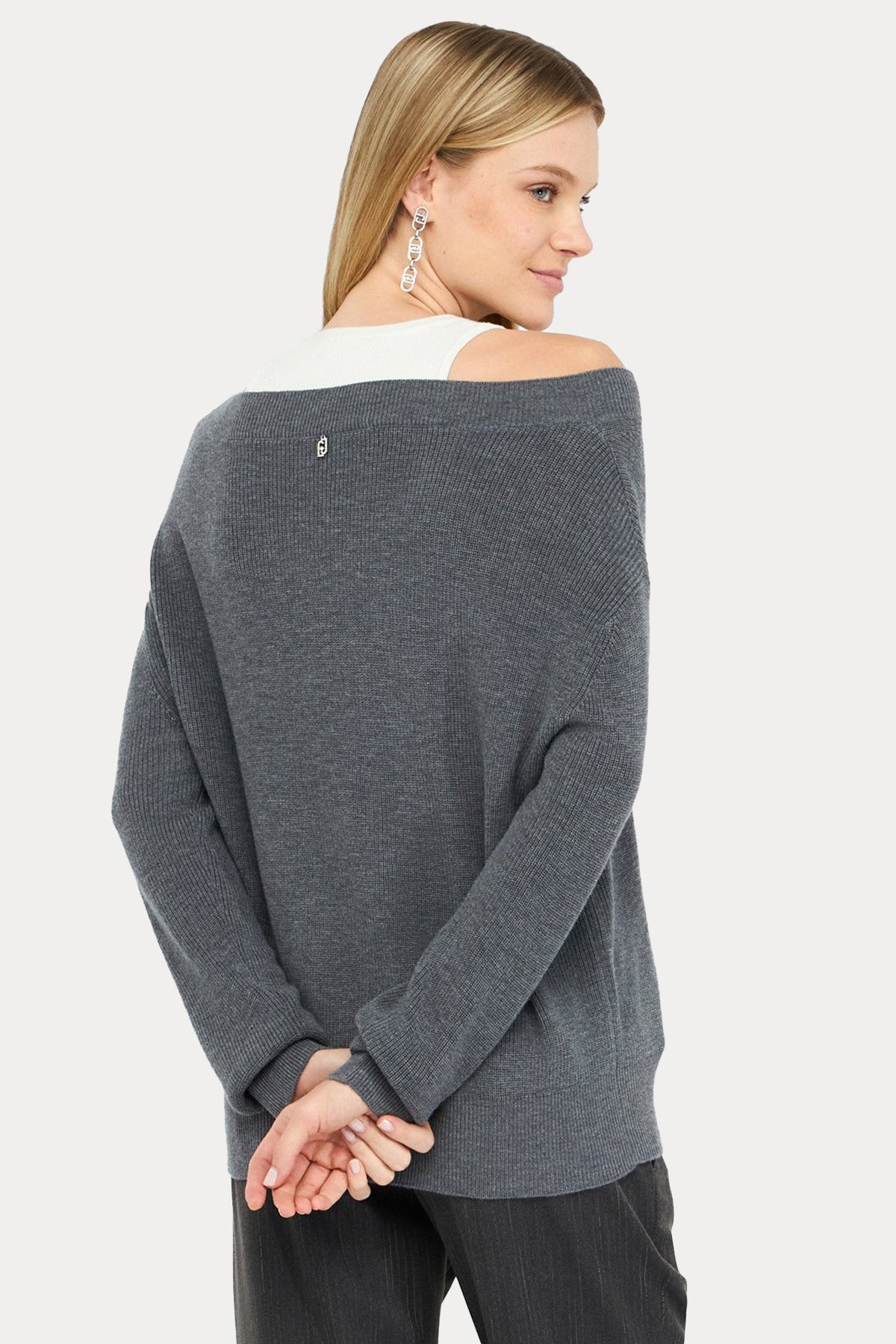 Liu Jo Relaxed Fit İnce Örgü Yün Triko-Triko-Libas