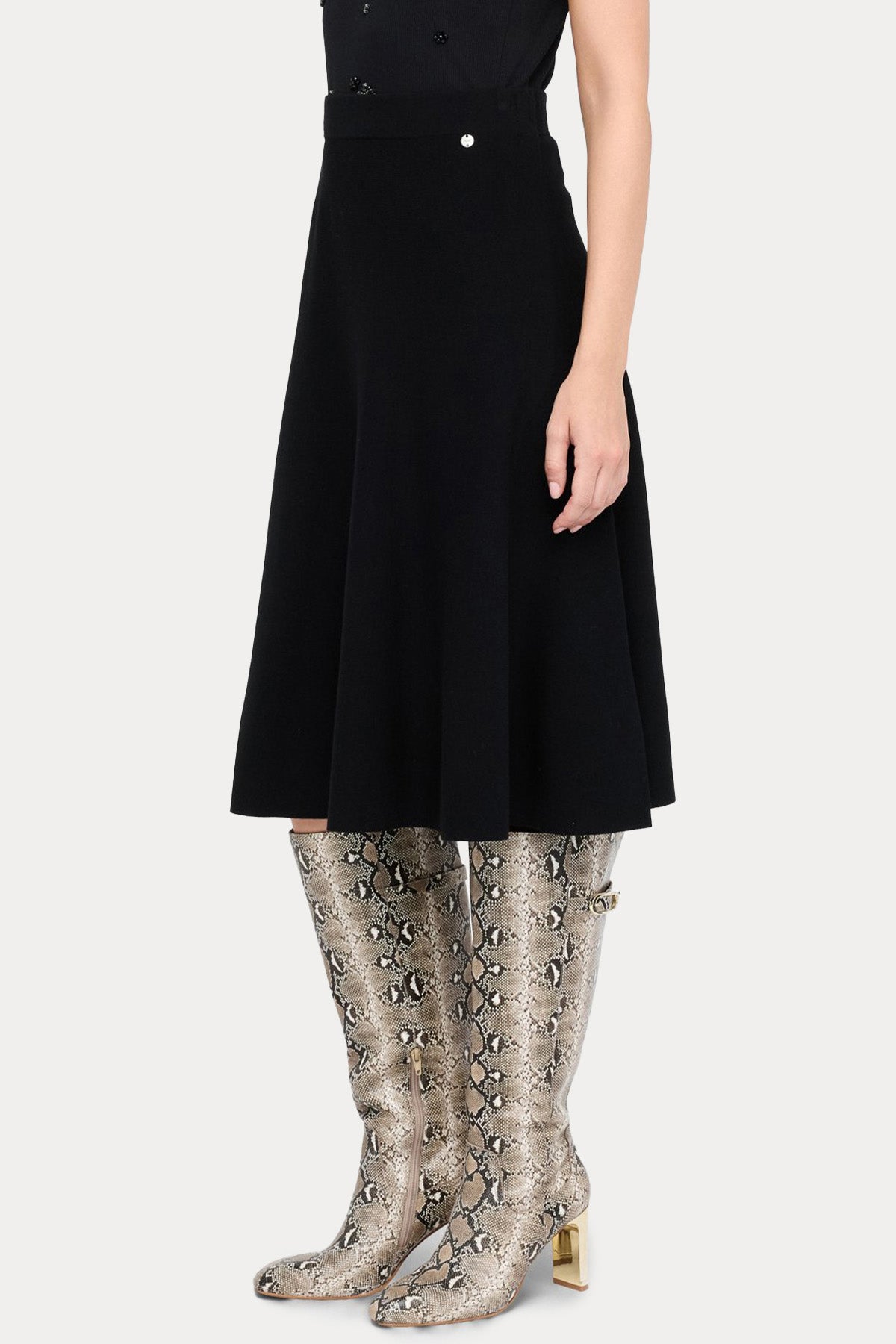 Liu Jo Beli Lastikli Örgü Kloş Midi Etek