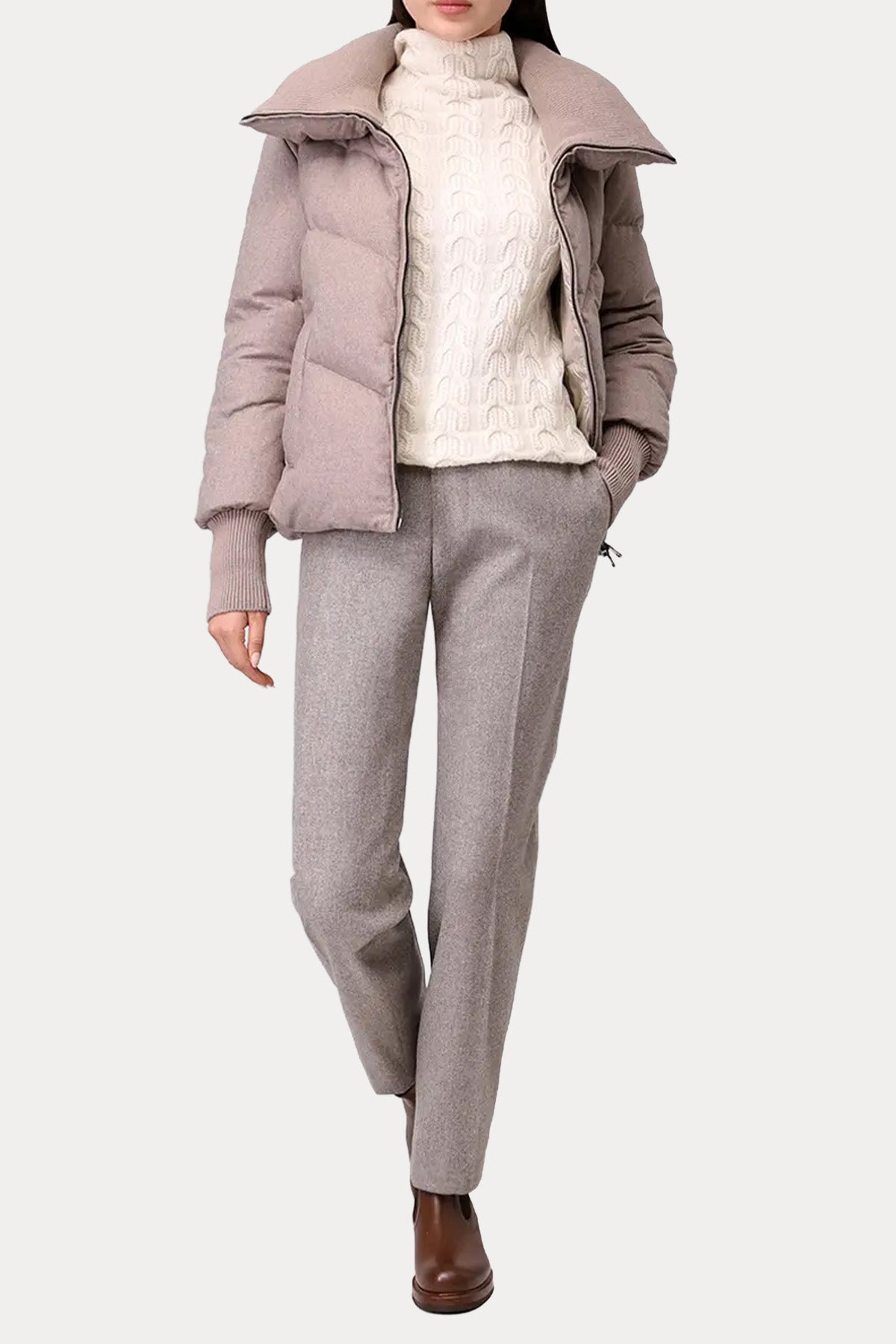 Hetrego Ratufa Relaxed Fit Kaşmir Puffer Mont